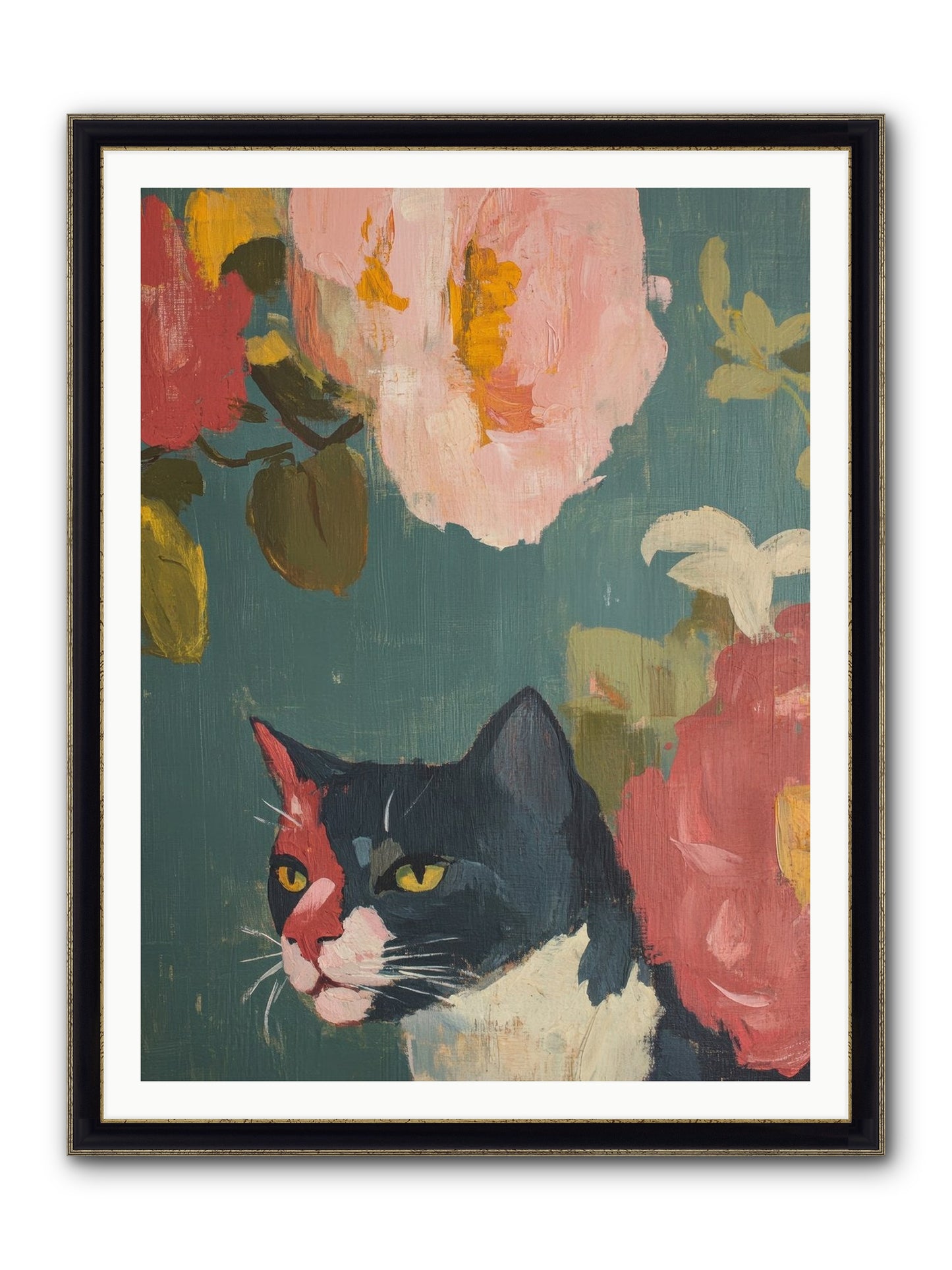 Patchwork Darling Framed Print - Black & Gold 36x48