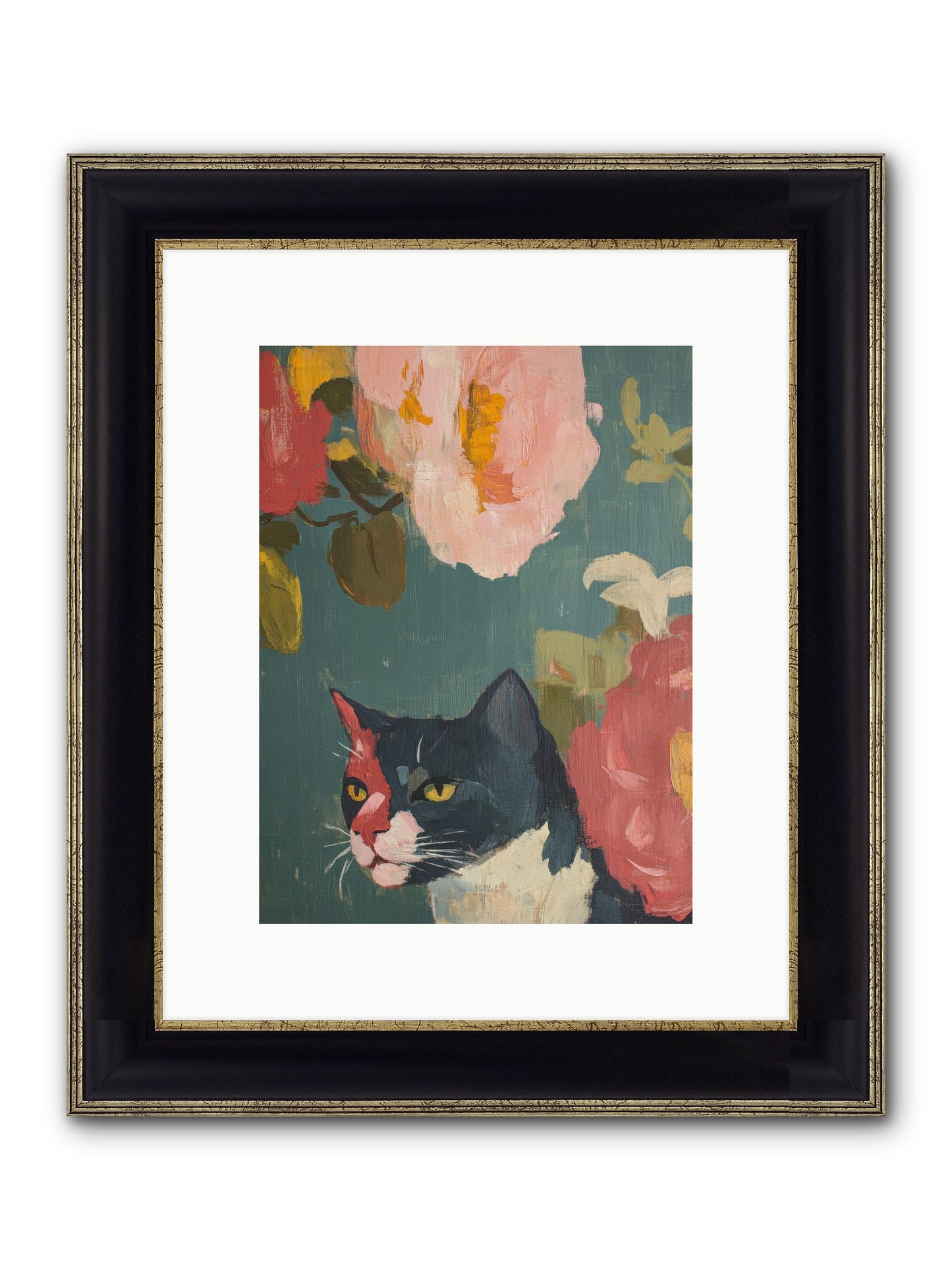 Patchwork Darling Framed Print - Black & Gold 9x12