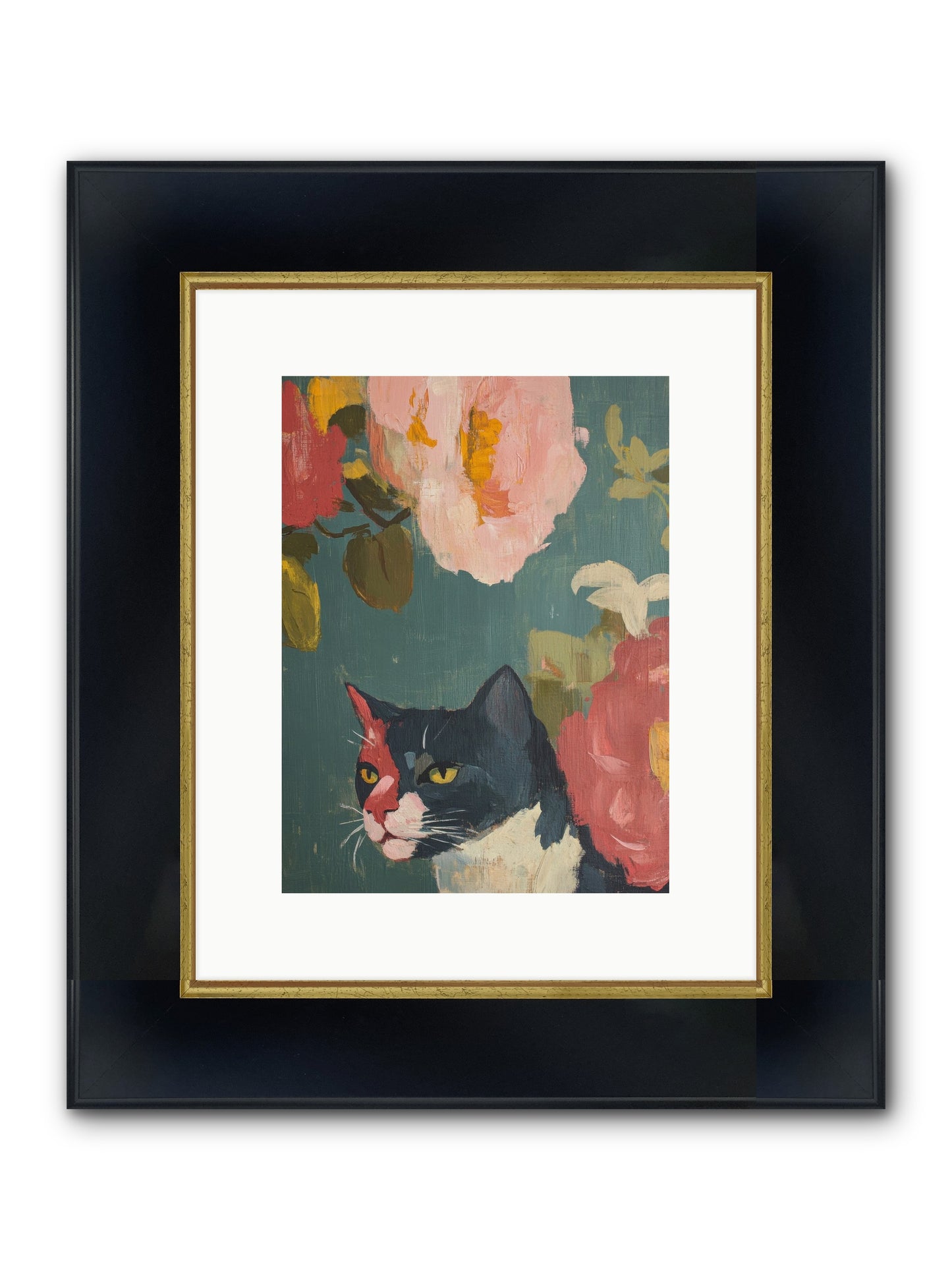 Patchwork Darling Framed Print - Wide Black w/Gold 9x12
