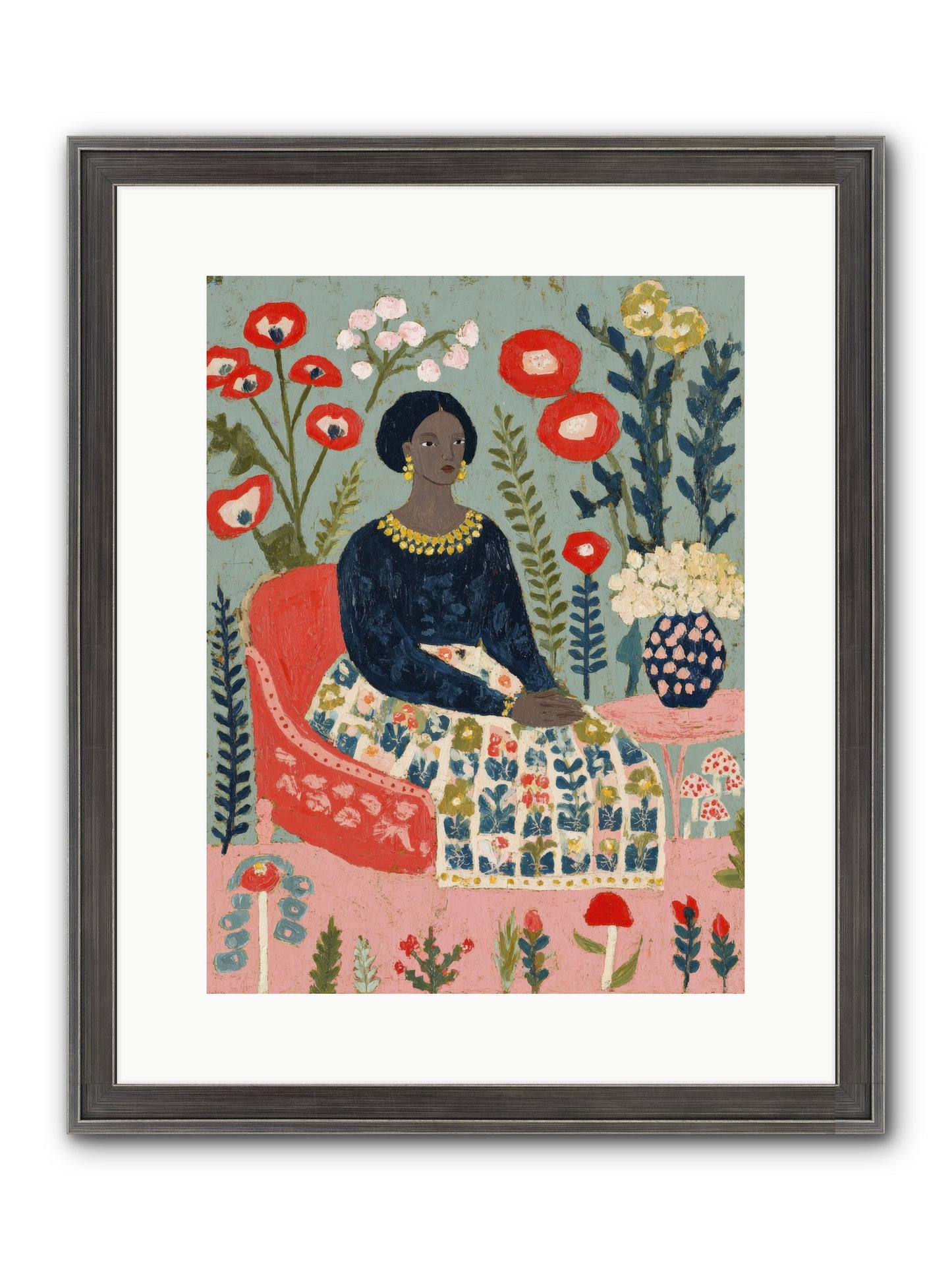 Patchwork Petals & Promise Framed Print - Slimwoods Black/Silver 12x16