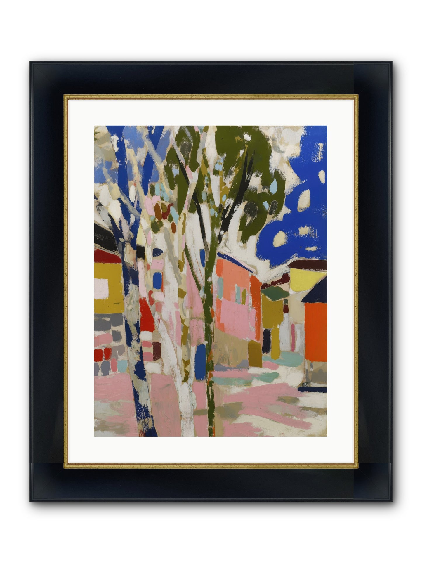 Pattern In Slumber Framed Print - Wide Black w/Gold 18x24