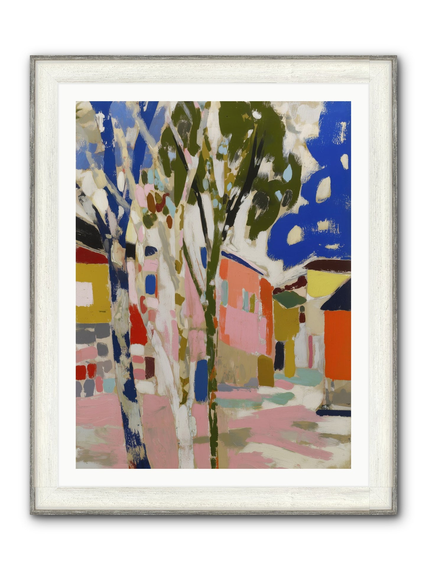 Pattern In Slumber Framed Print - Driftwood White 30x40