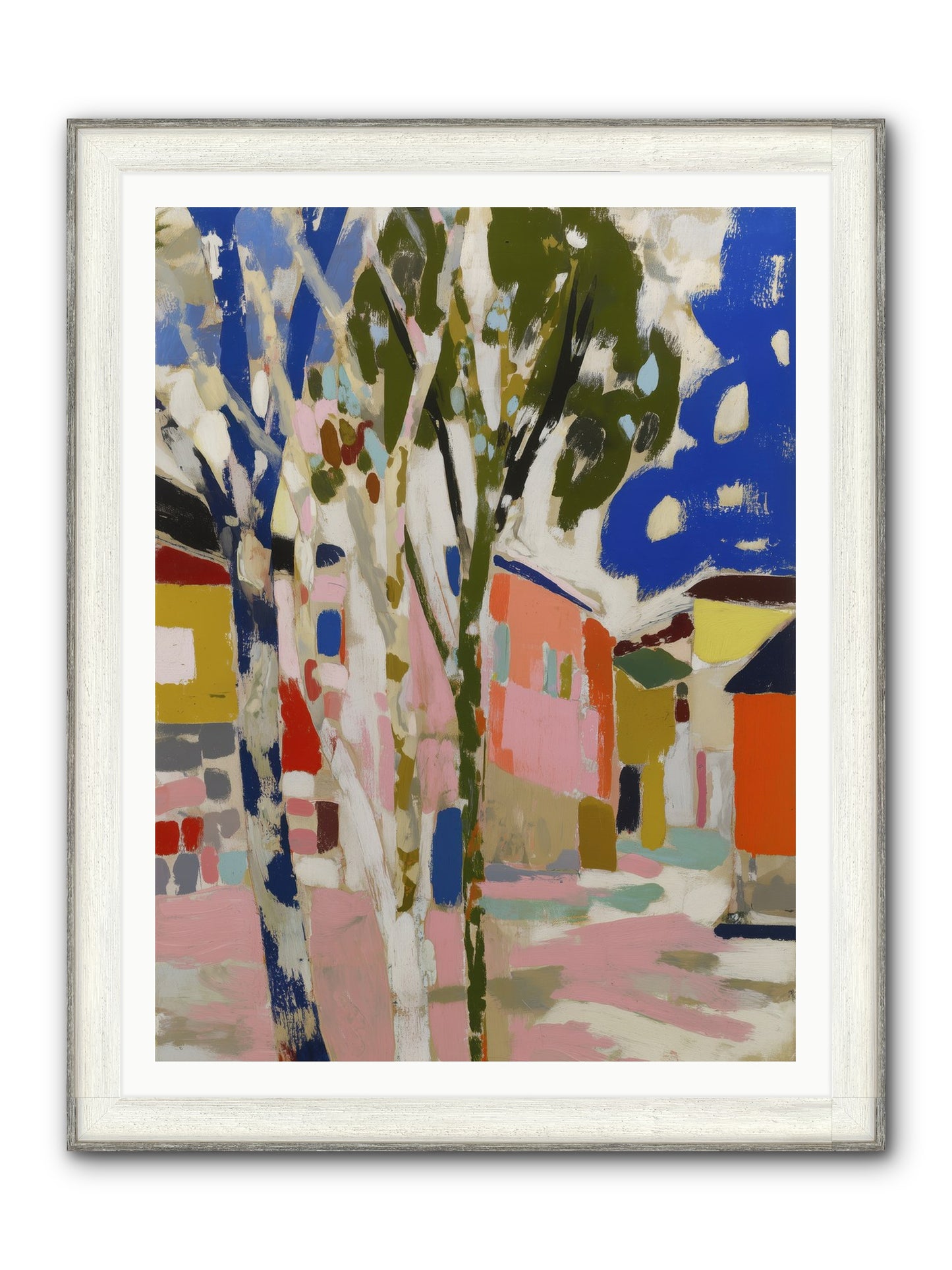 Pattern In Slumber Framed Print - Driftwood White 36x48