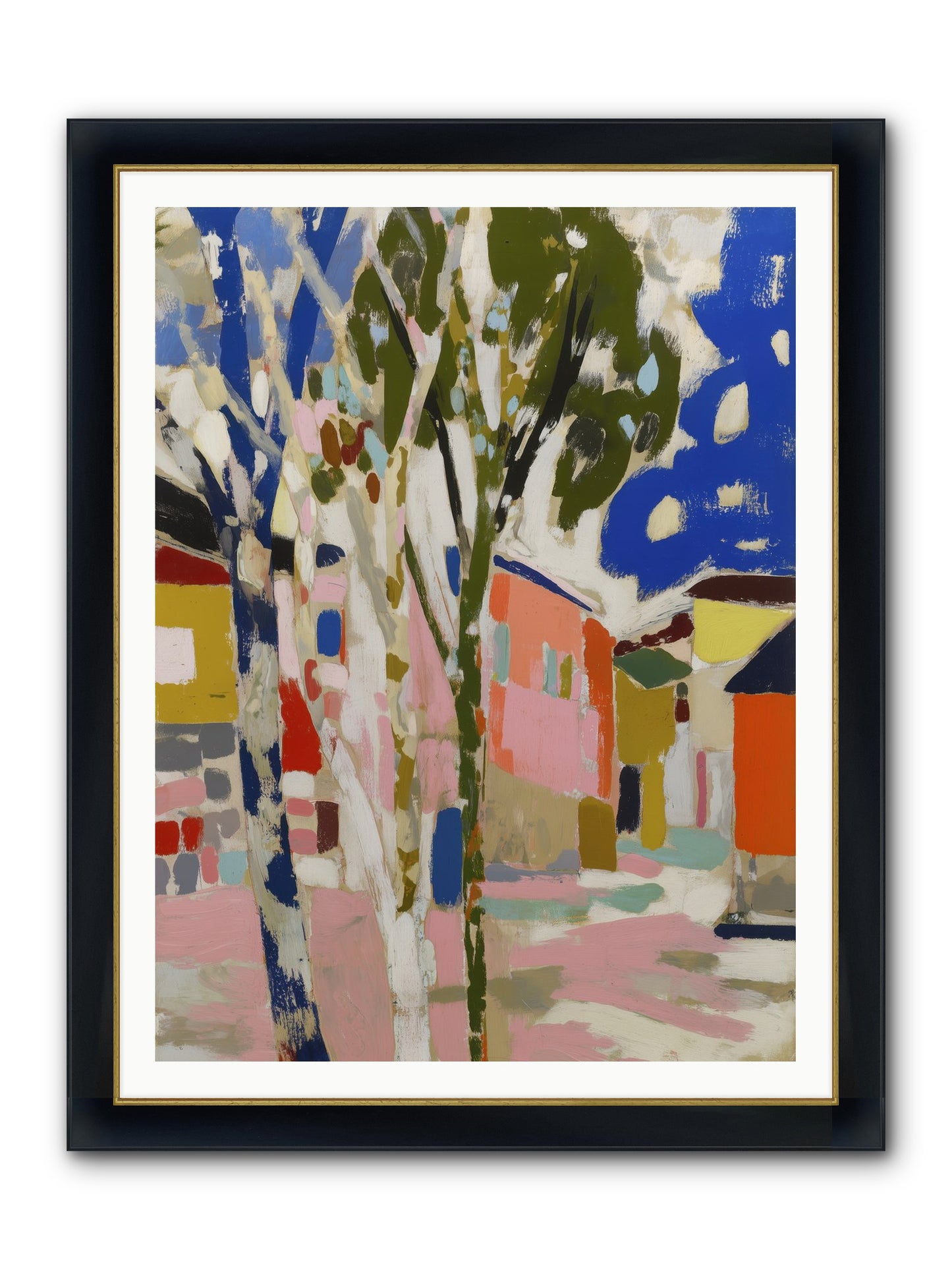Pattern In Slumber Framed Print - Wide Black w/Gold 36x48