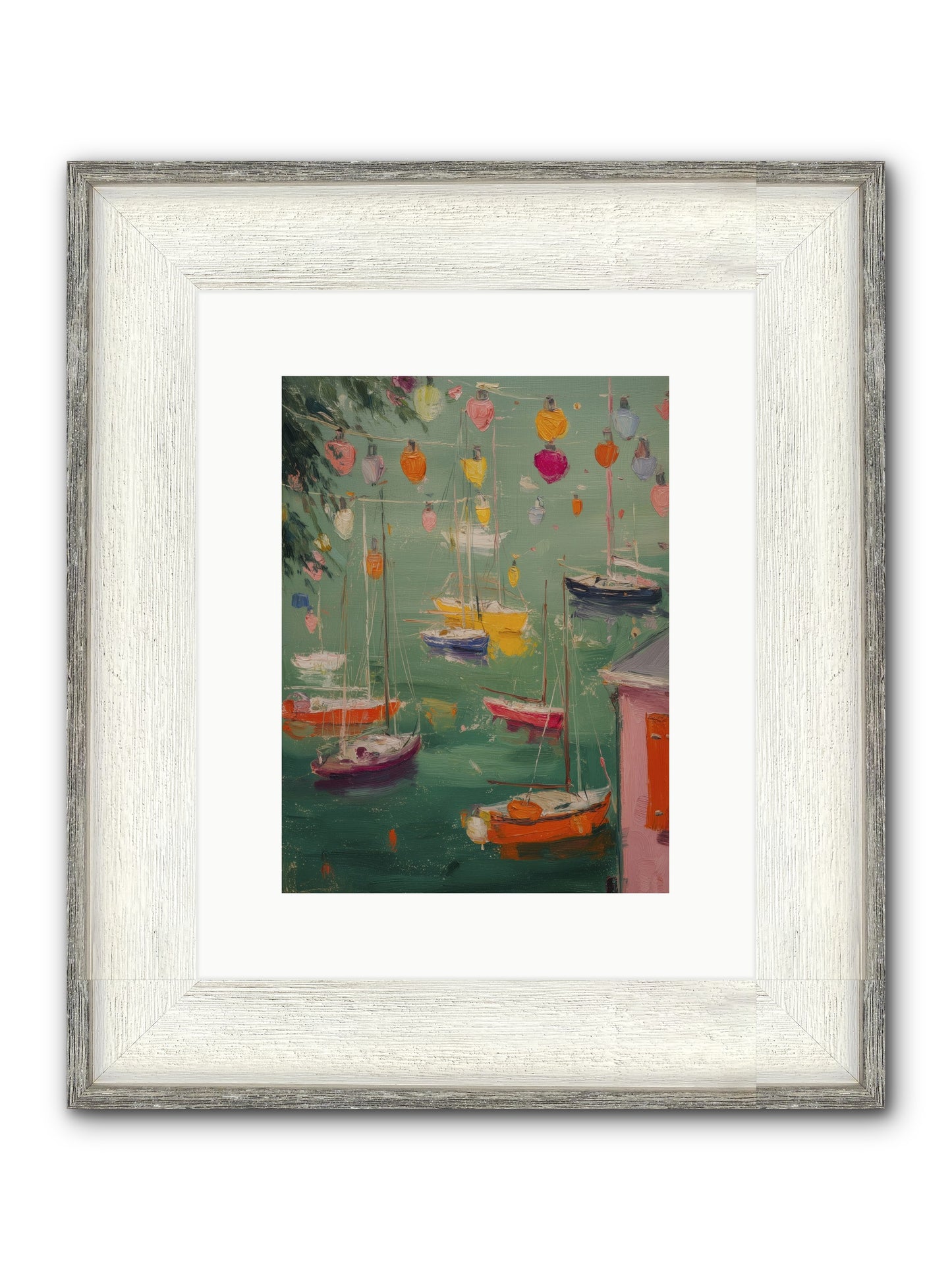 Peaceful Anchorage Framed Print - Driftwood White 9x12