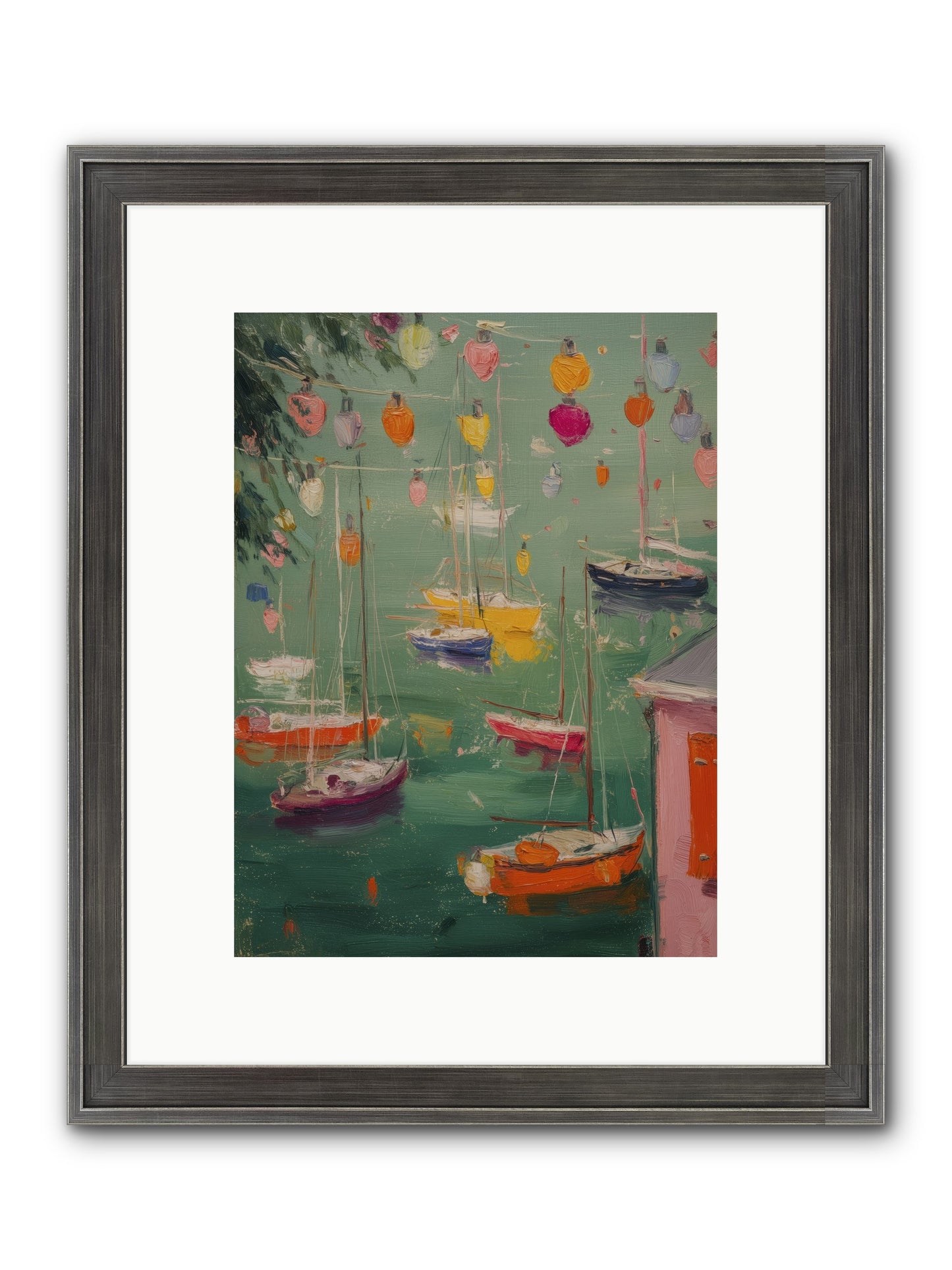 Peaceful Anchorage Framed Print - Slimwoods Black/Silver 9x12