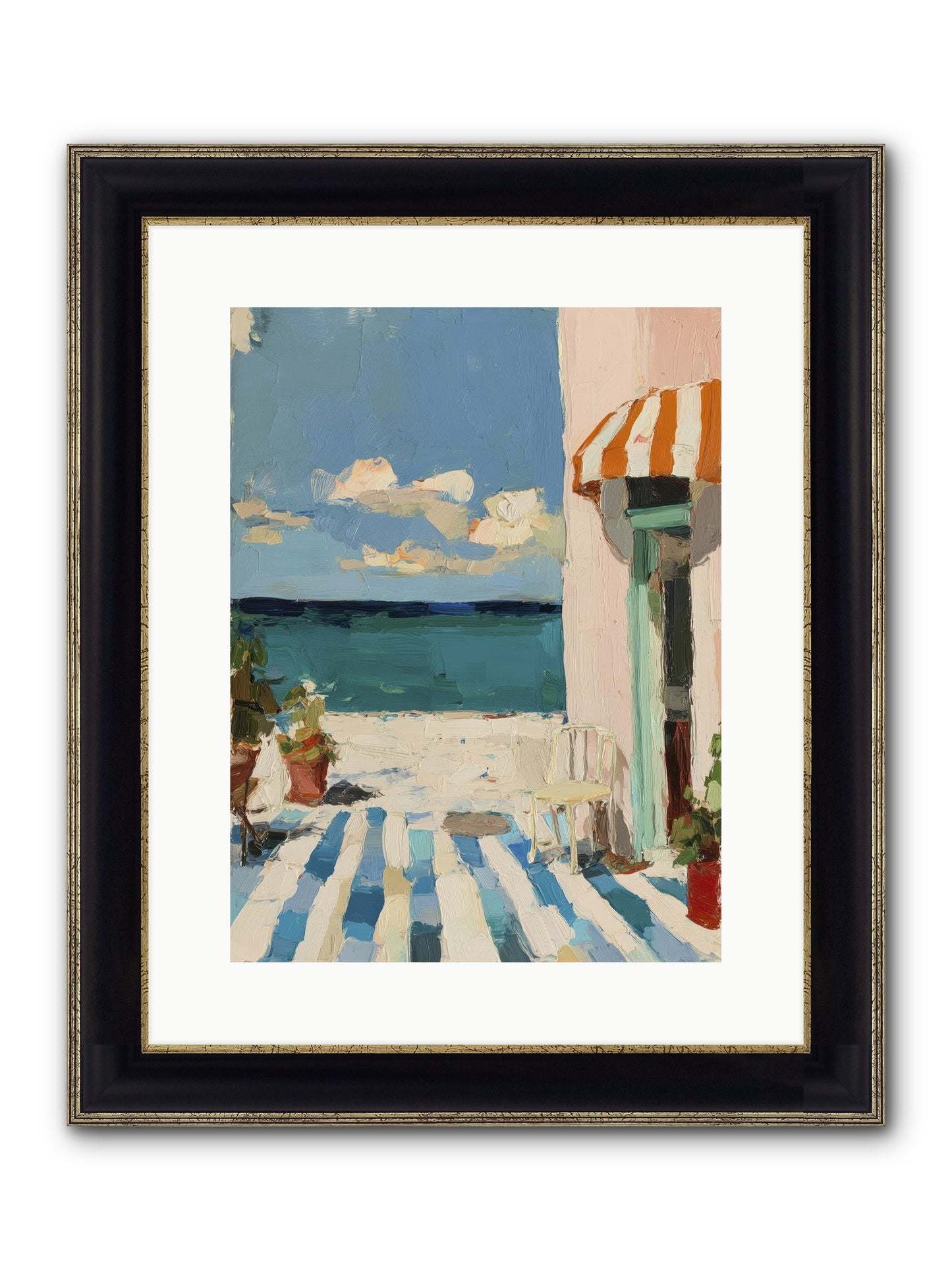 Peaceful Perch Framed Print - Black & Gold 12x16