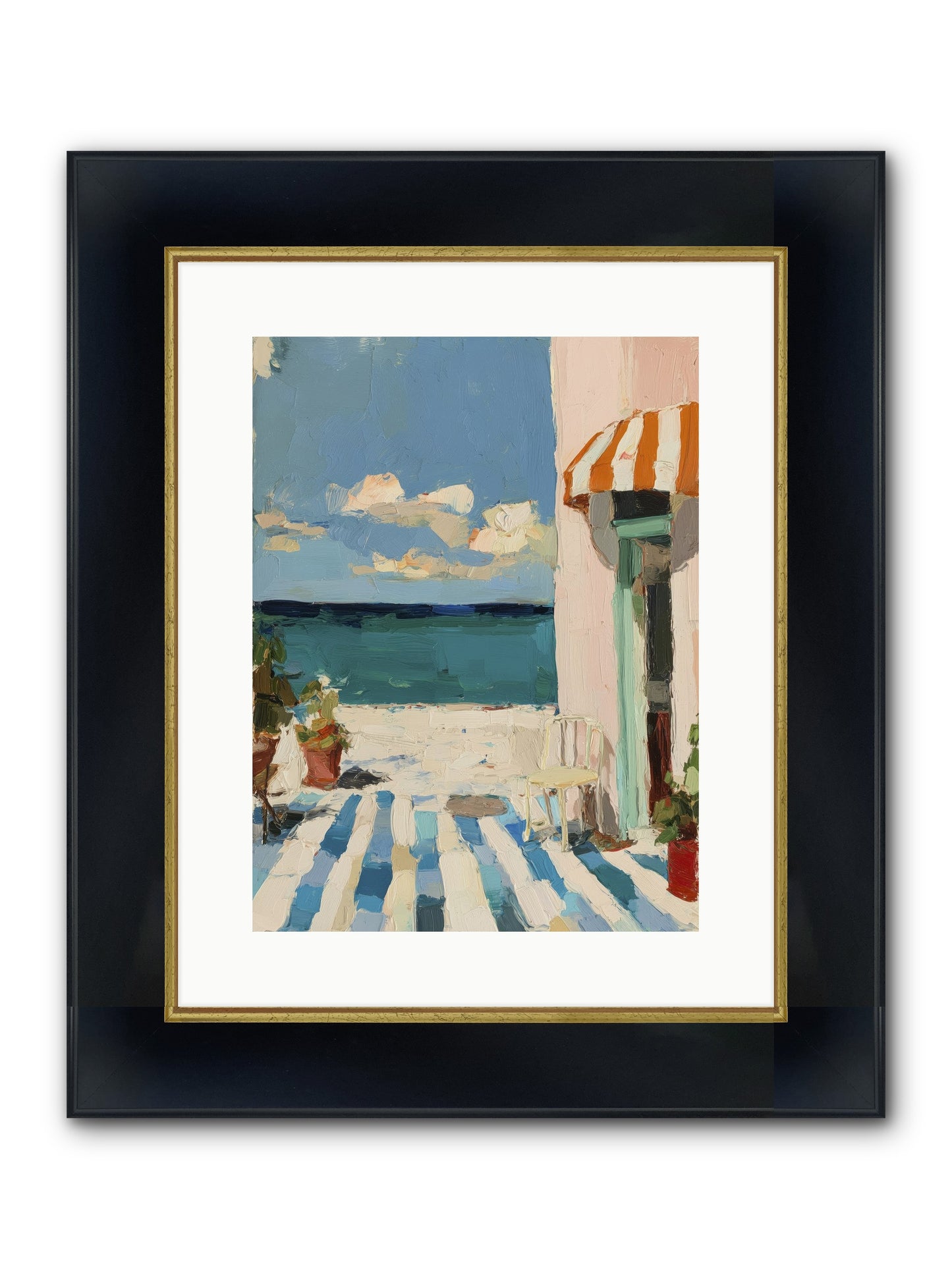 Peaceful Perch Framed Print - Wide Black w/Gold 12x16