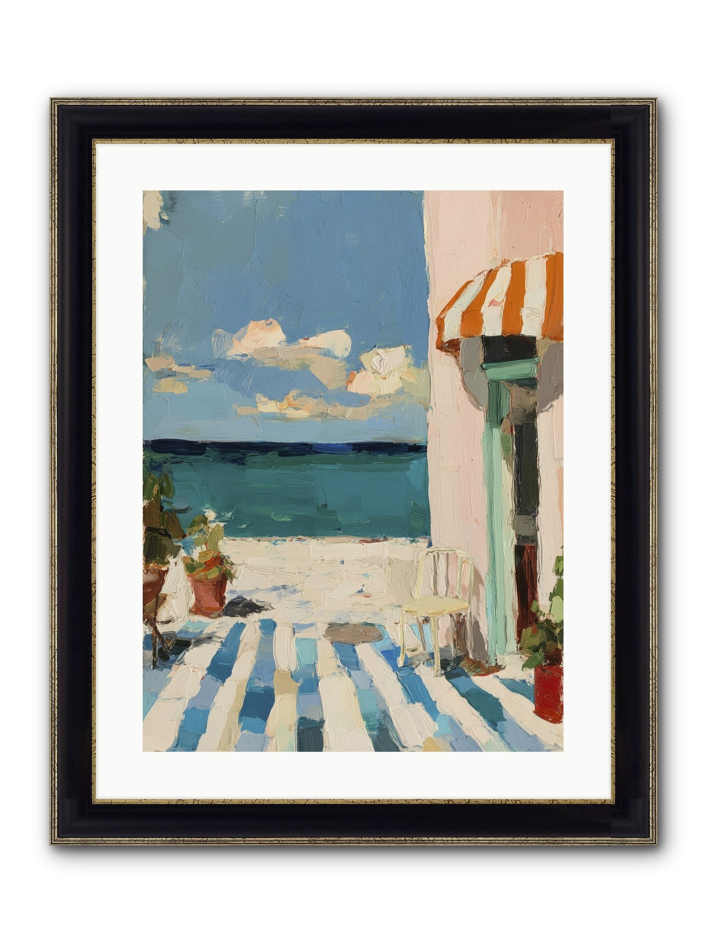 Peaceful Perch Framed Print - Black & Gold 18x24
