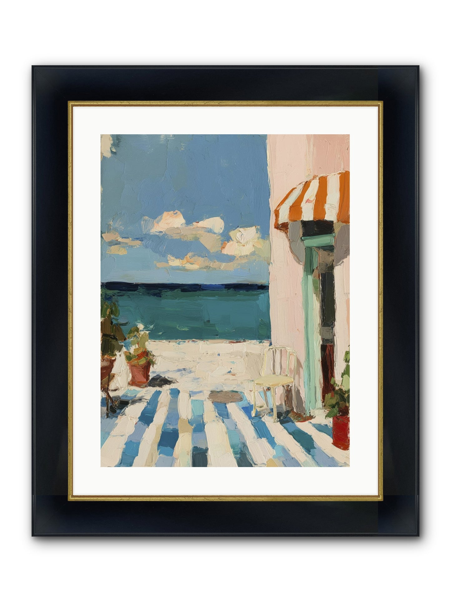 Peaceful Perch Framed Print - Wide Black w/Gold 18x24
