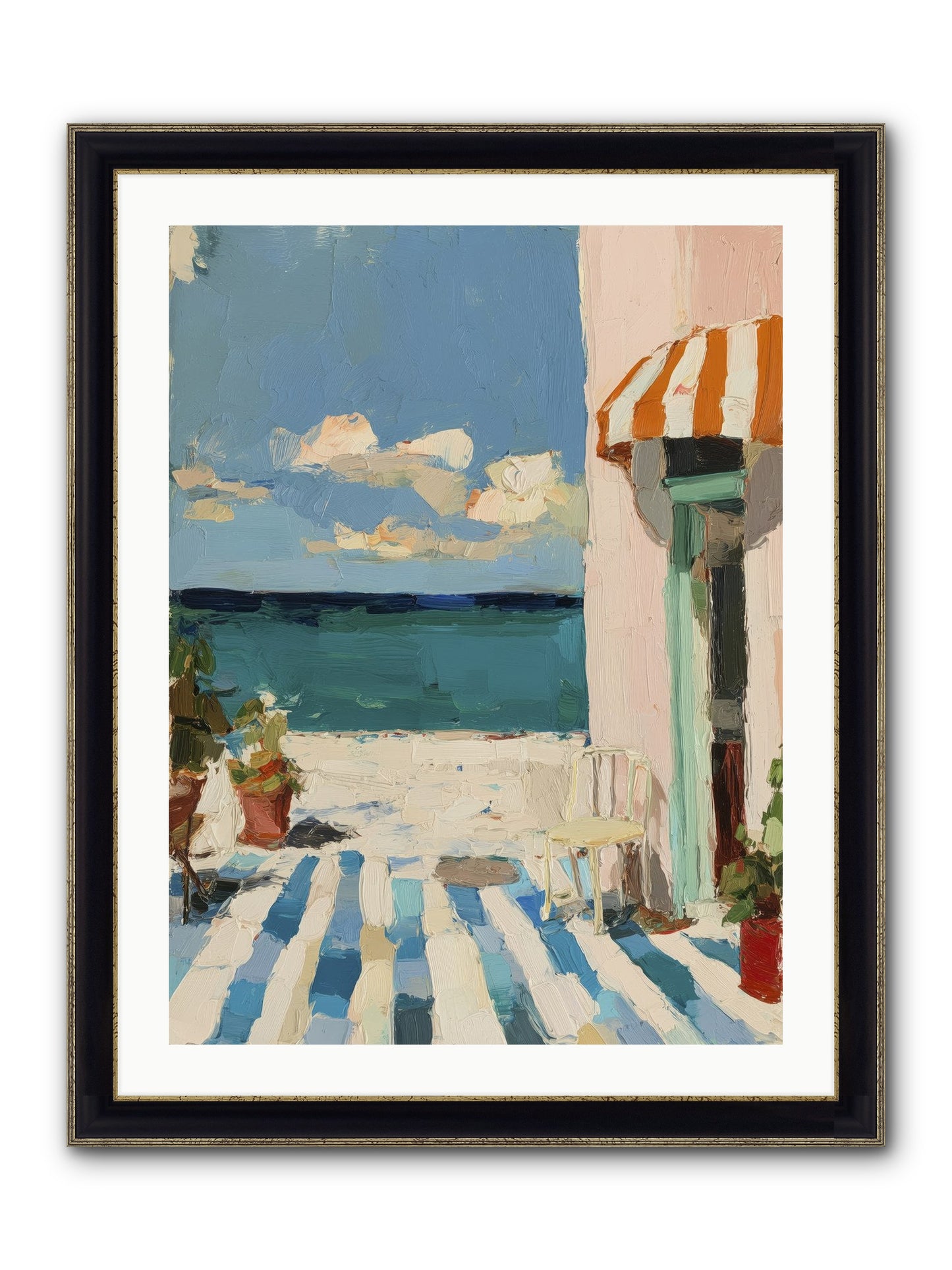 Peaceful Perch Framed Print - Black & Gold 24x32