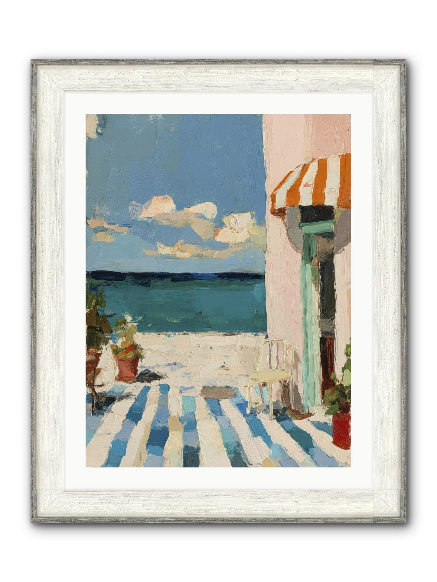 Peaceful Perch Framed Print - Driftwood White 24x32