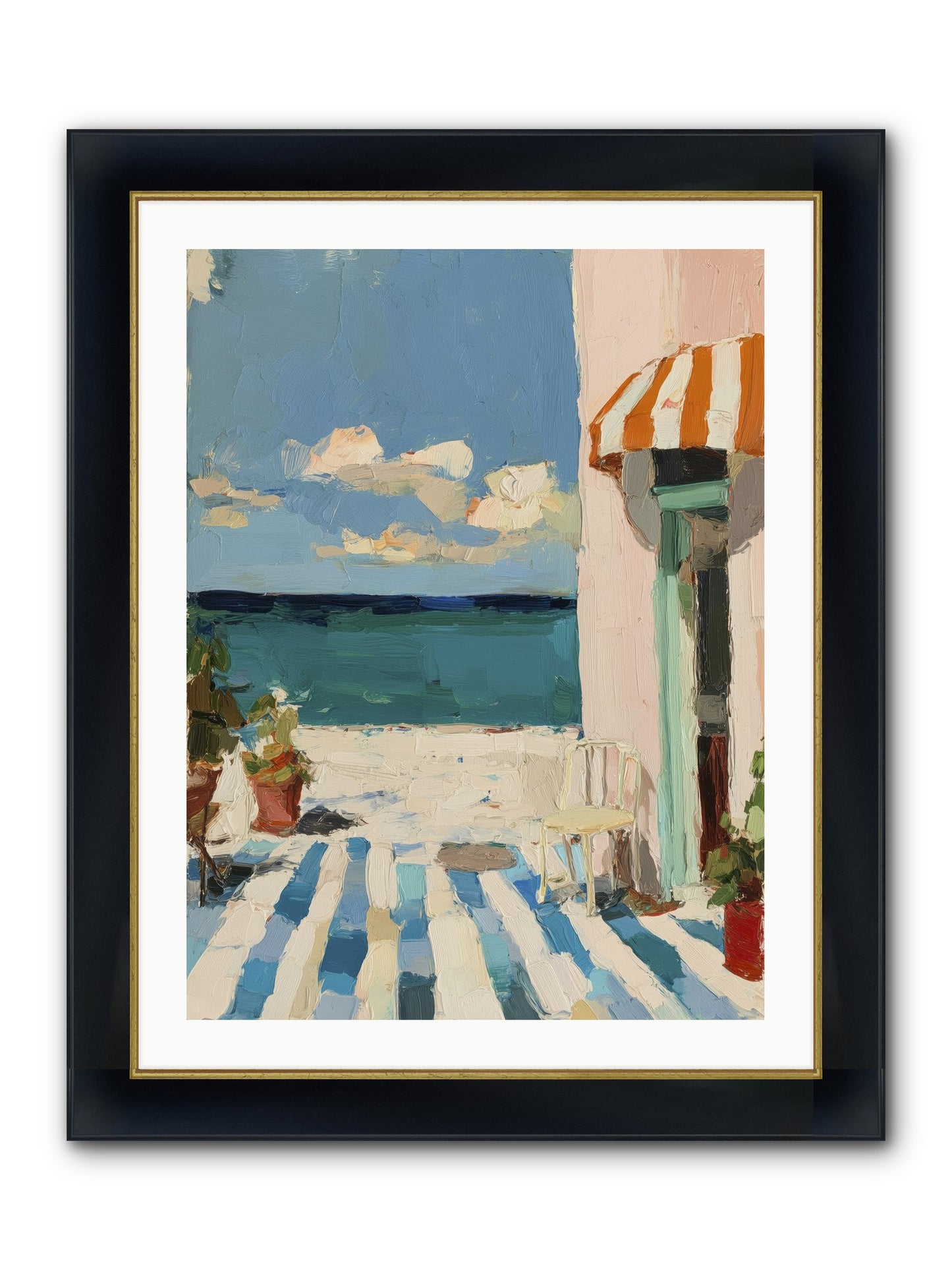 Peaceful Perch Framed Print - Wide Black w/Gold 24x32