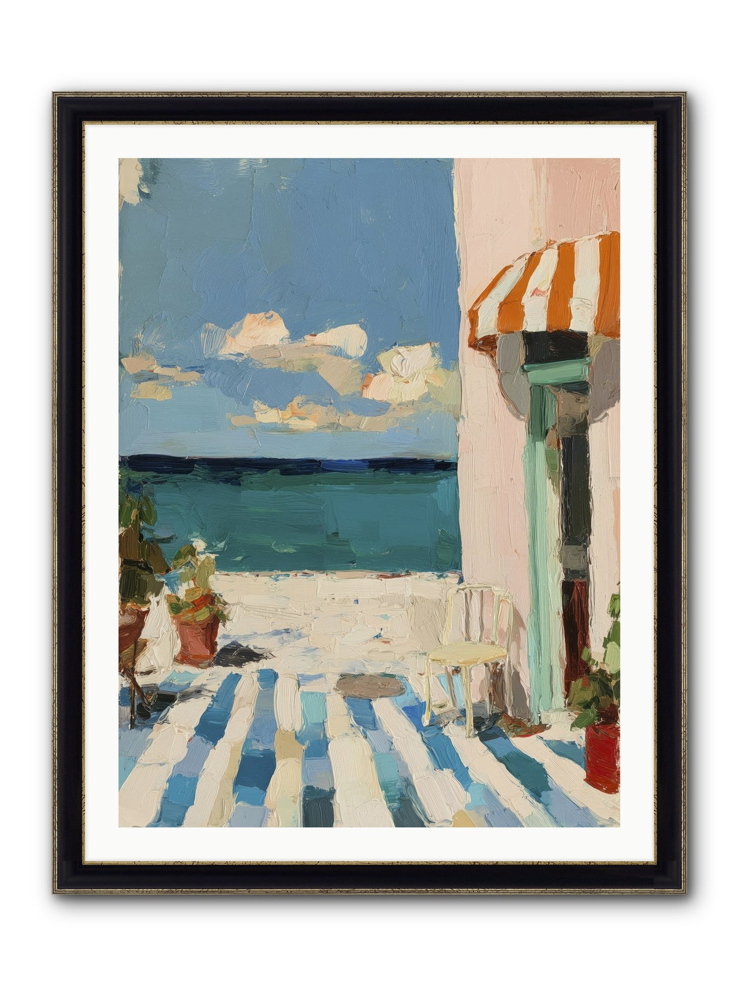 Peaceful Perch Framed Print - Black & Gold 30x40