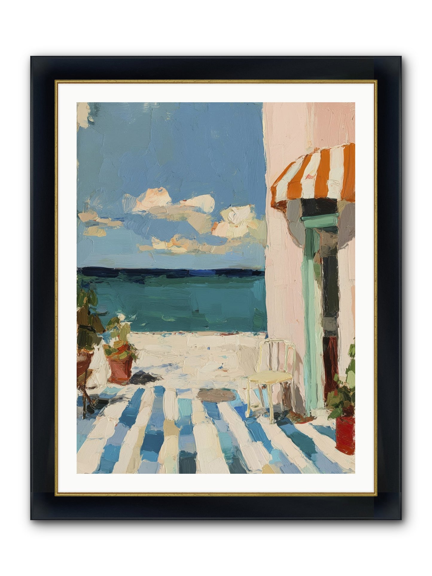 Peaceful Perch Framed Print - Wide Black w/Gold 30x40