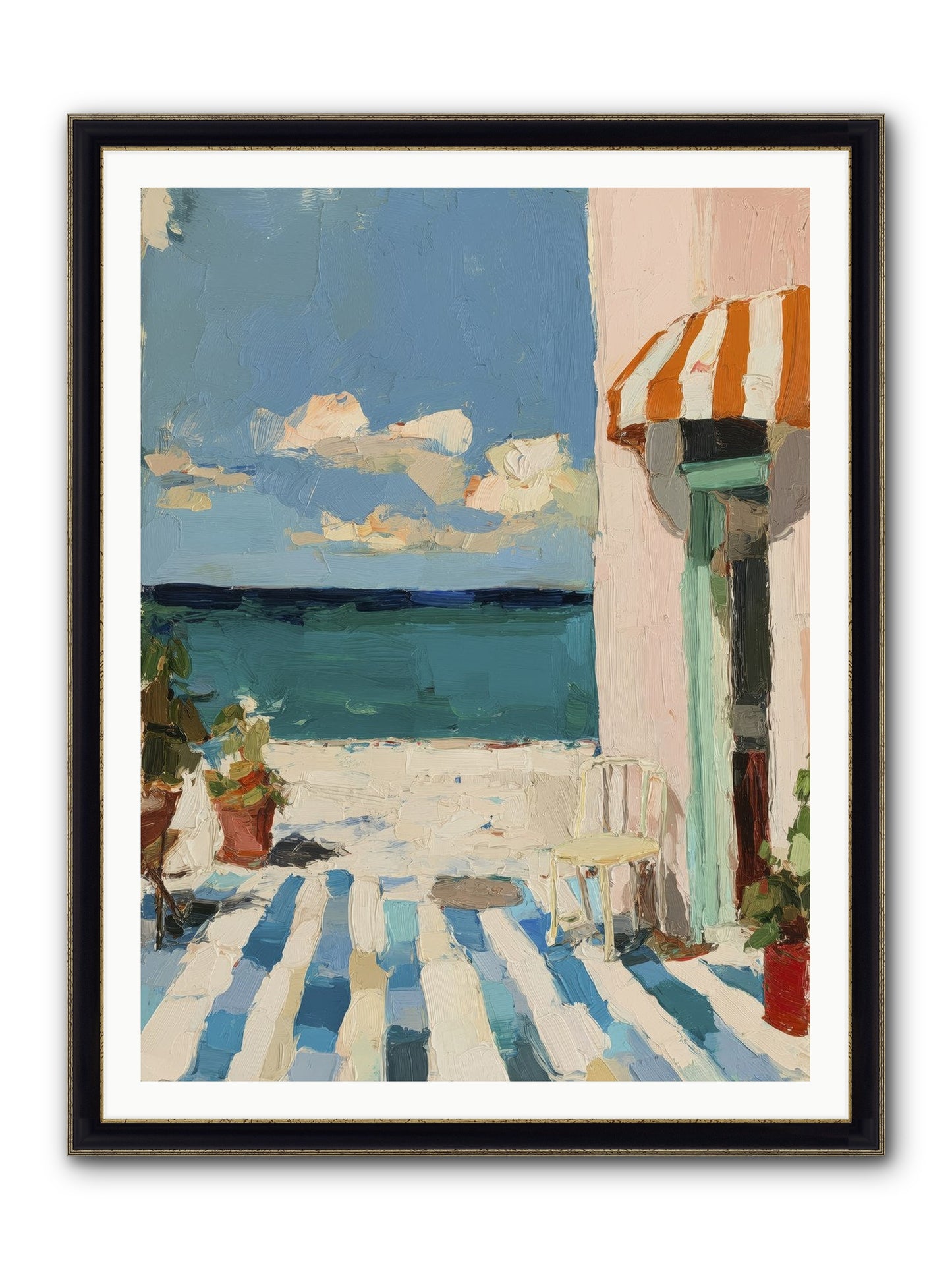 Peaceful Perch Framed Print - Black & Gold 36x48