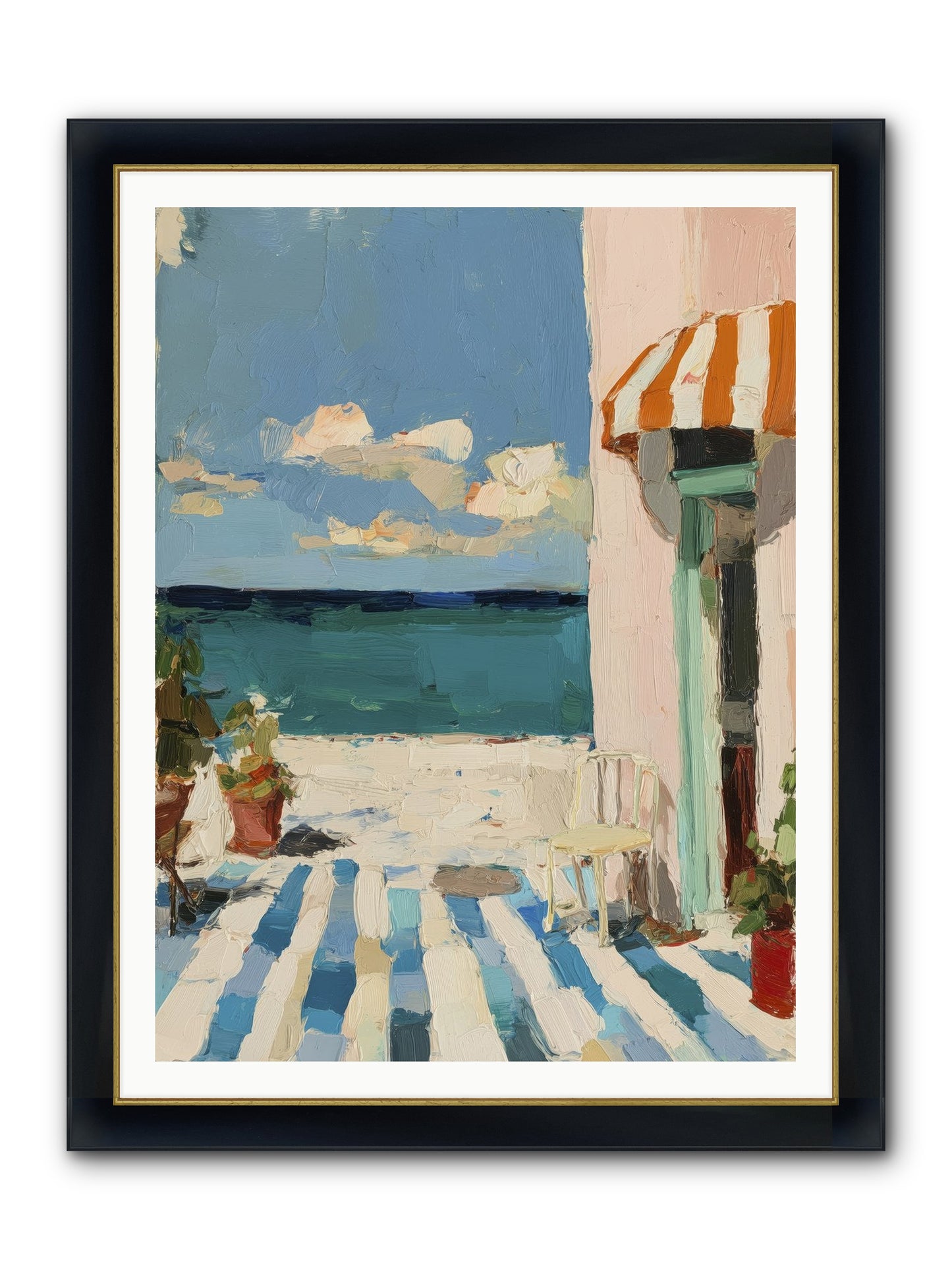 Peaceful Perch Framed Print - Wide Black w/Gold 36x48
