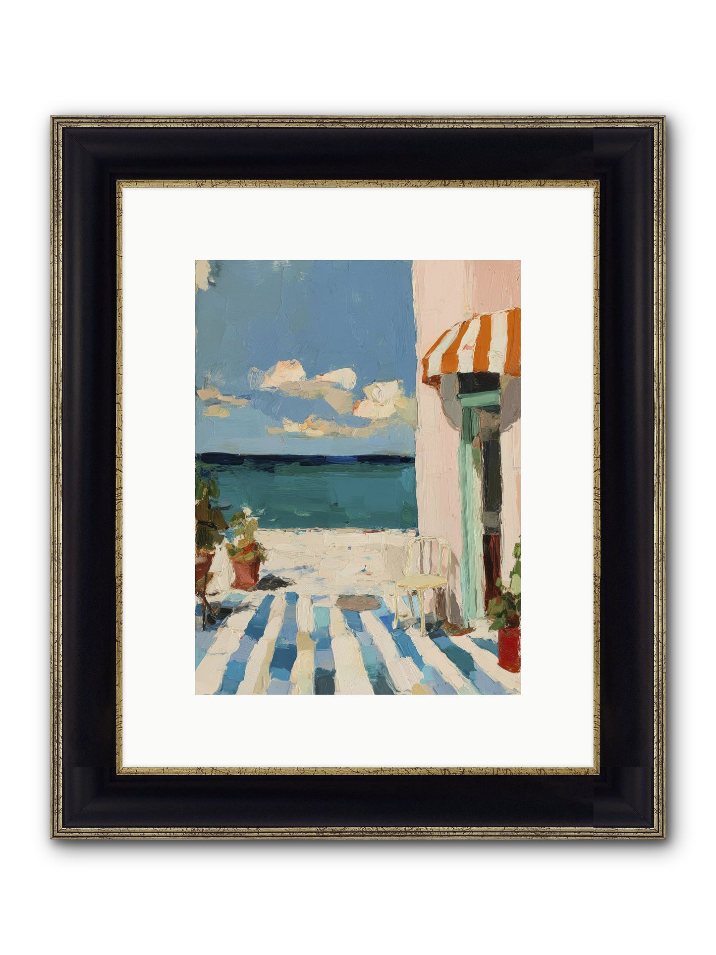 Peaceful Perch Framed Print - Black & Gold 9x12