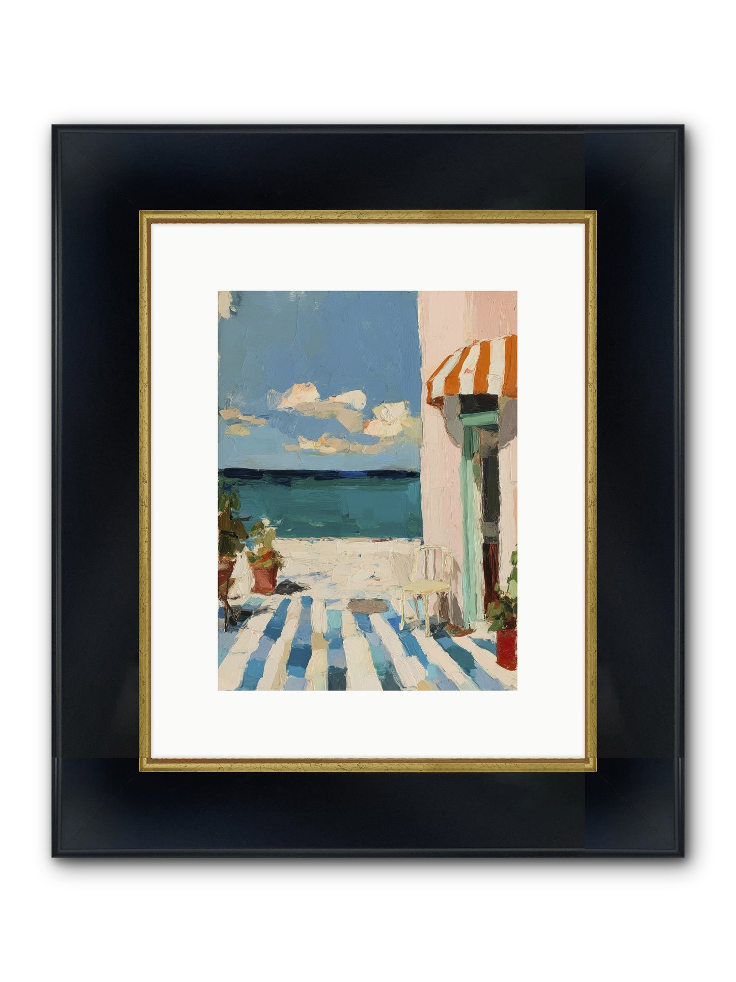 Peaceful Perch Framed Print - Wide Black w/Gold 9x12