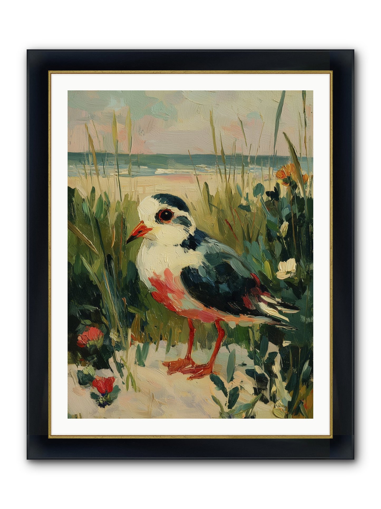 Peaceful Wandering Framed Print - Wide Black w/Gold 30x40