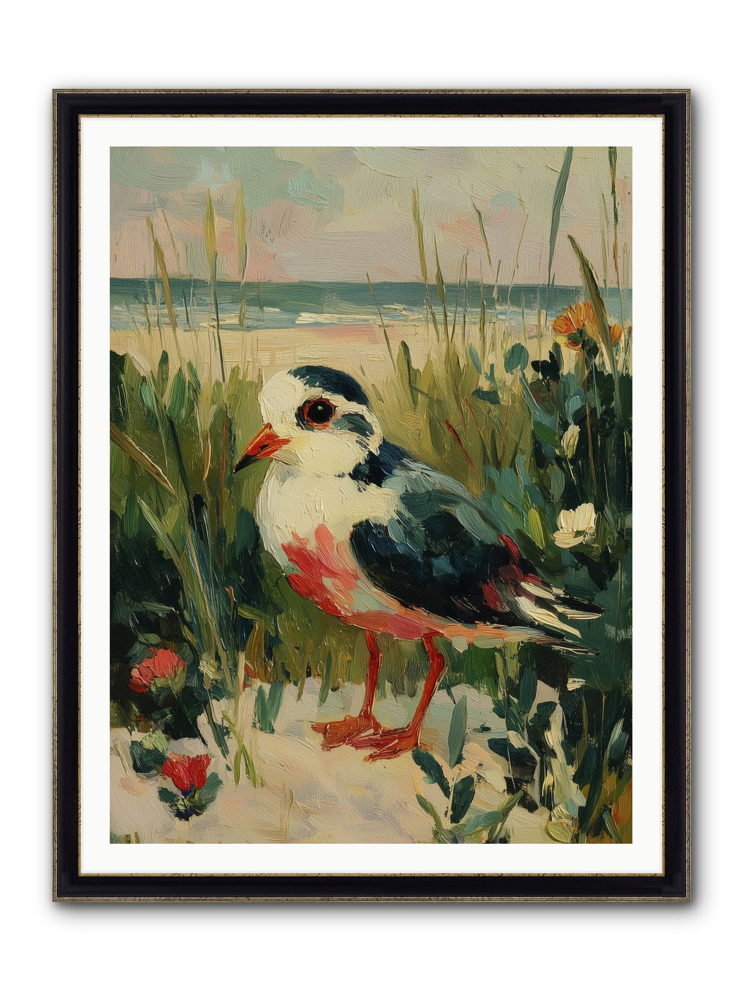 Peaceful Wandering Framed Print - Black & Gold 36x48