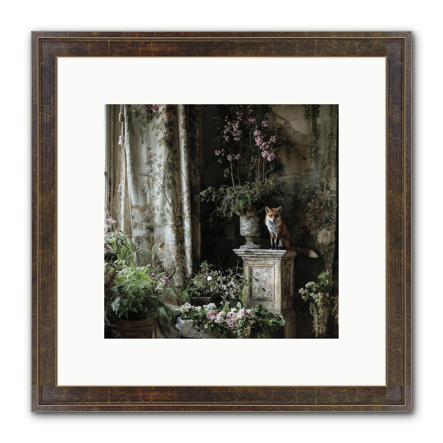 Peachleaf Sunday Framed Print - Slimwoods Black/Gold 10x10