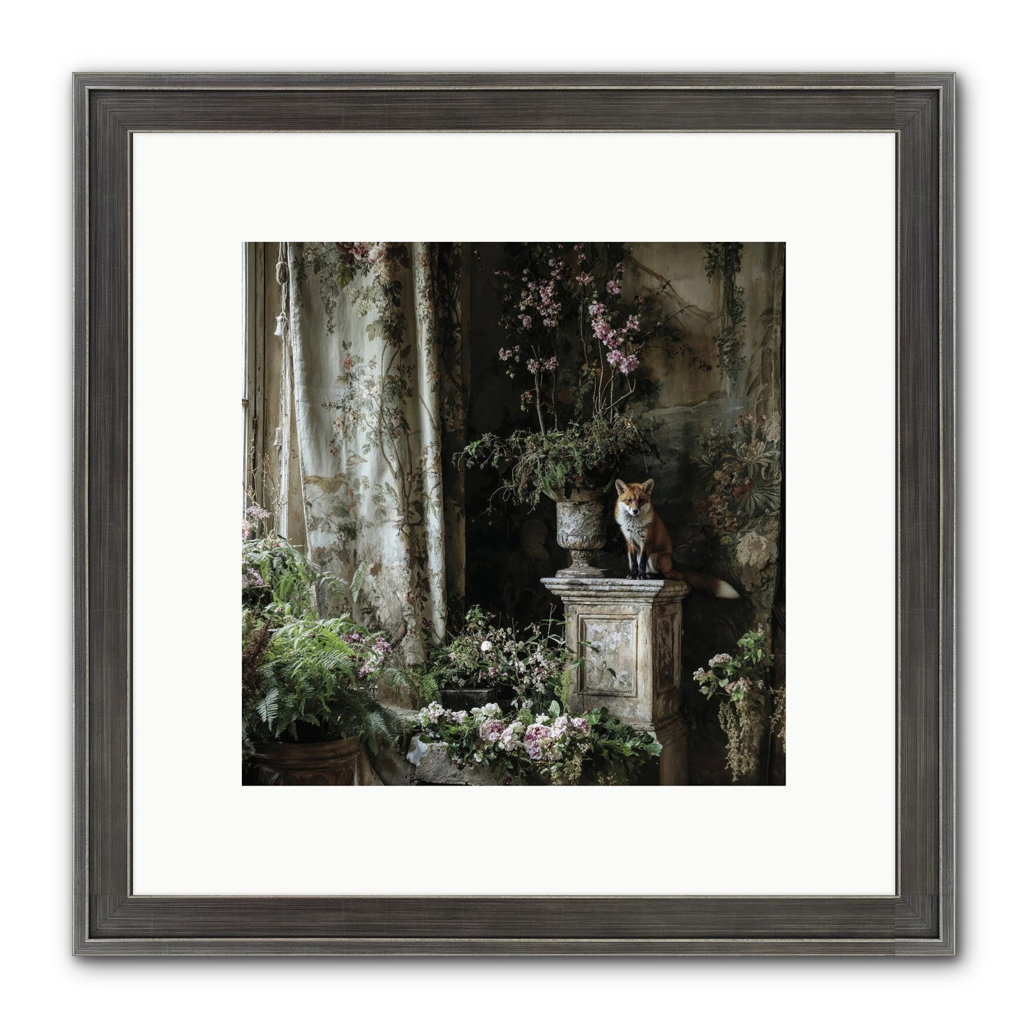 Peachleaf Sunday Framed Print - Slimwoods Black/Silver 10x10