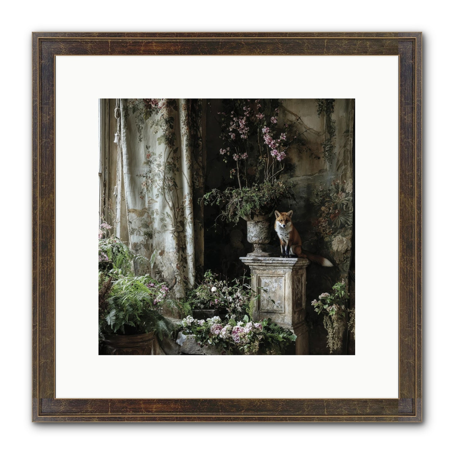 Peachleaf Sunday Framed Print - Slimwoods Black/Gold 12x12