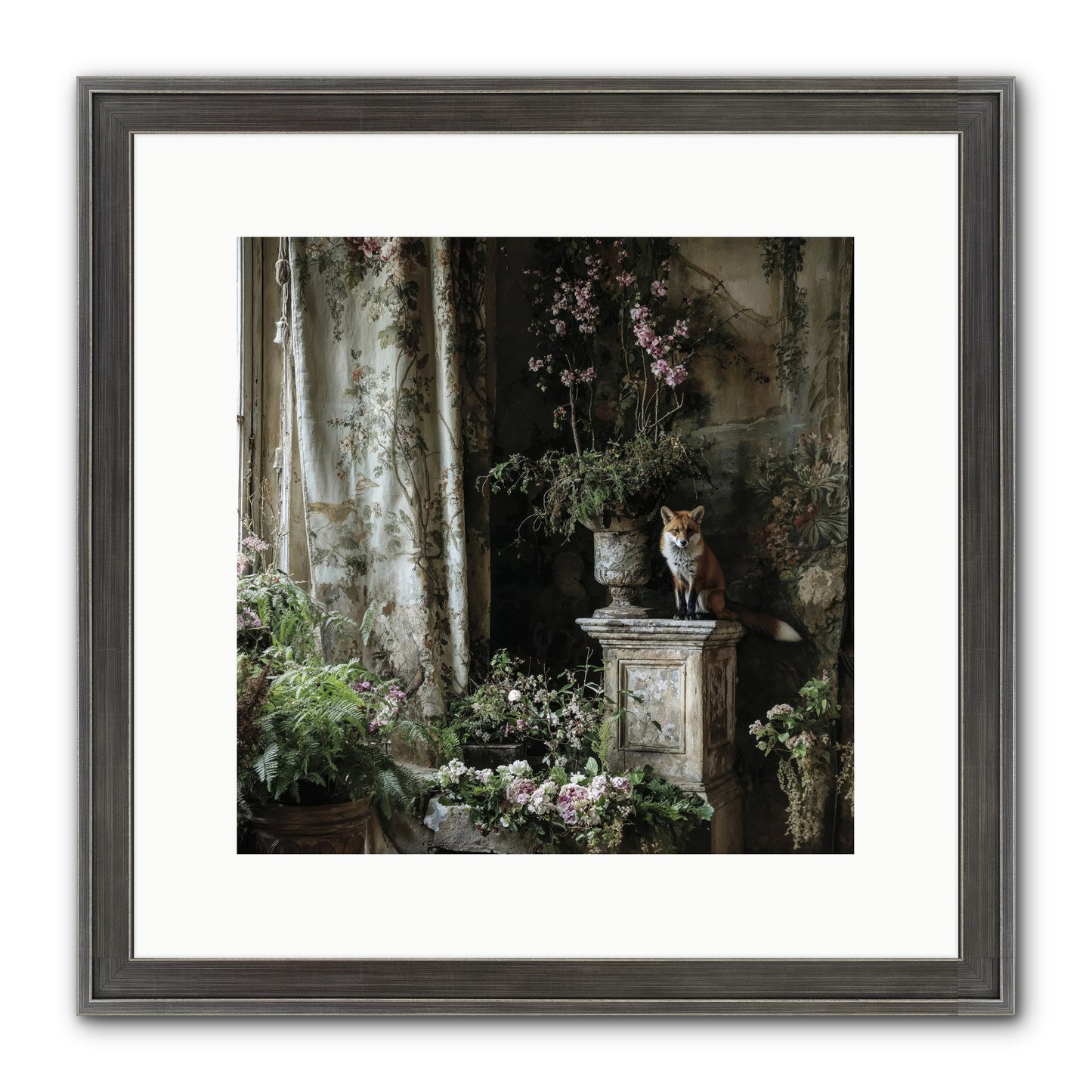 Peachleaf Sunday Framed Print - Slimwoods Black/Silver 12x12