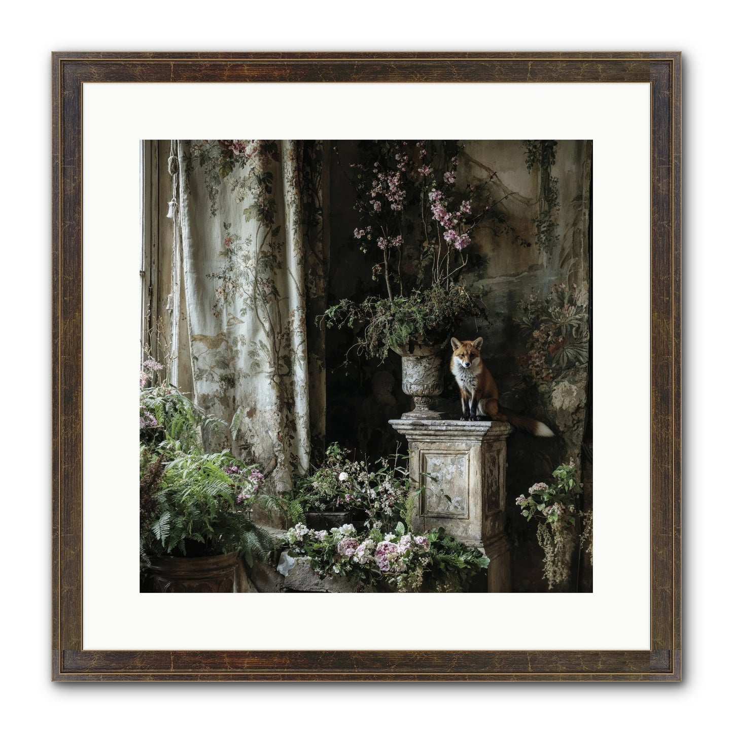 Peachleaf Sunday Framed Print - Slimwoods Black/Gold 16x16