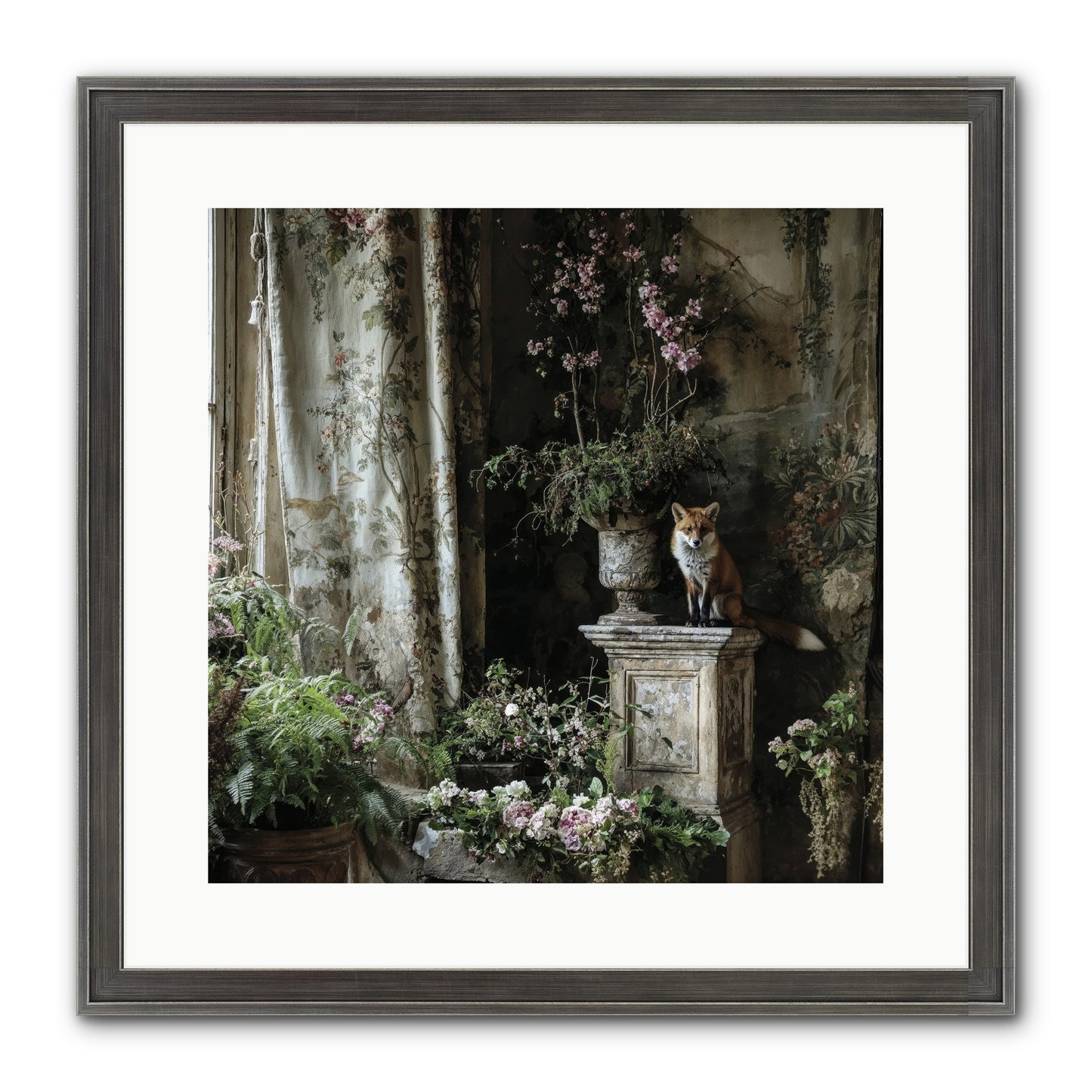 Peachleaf Sunday Framed Print - Slimwoods Black/Silver 16x16