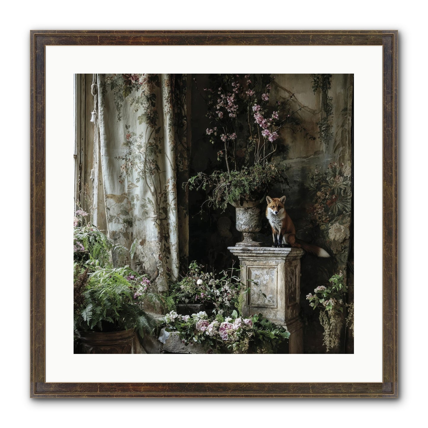 Peachleaf Sunday Framed Print - Slimwoods Black/Gold 20x20