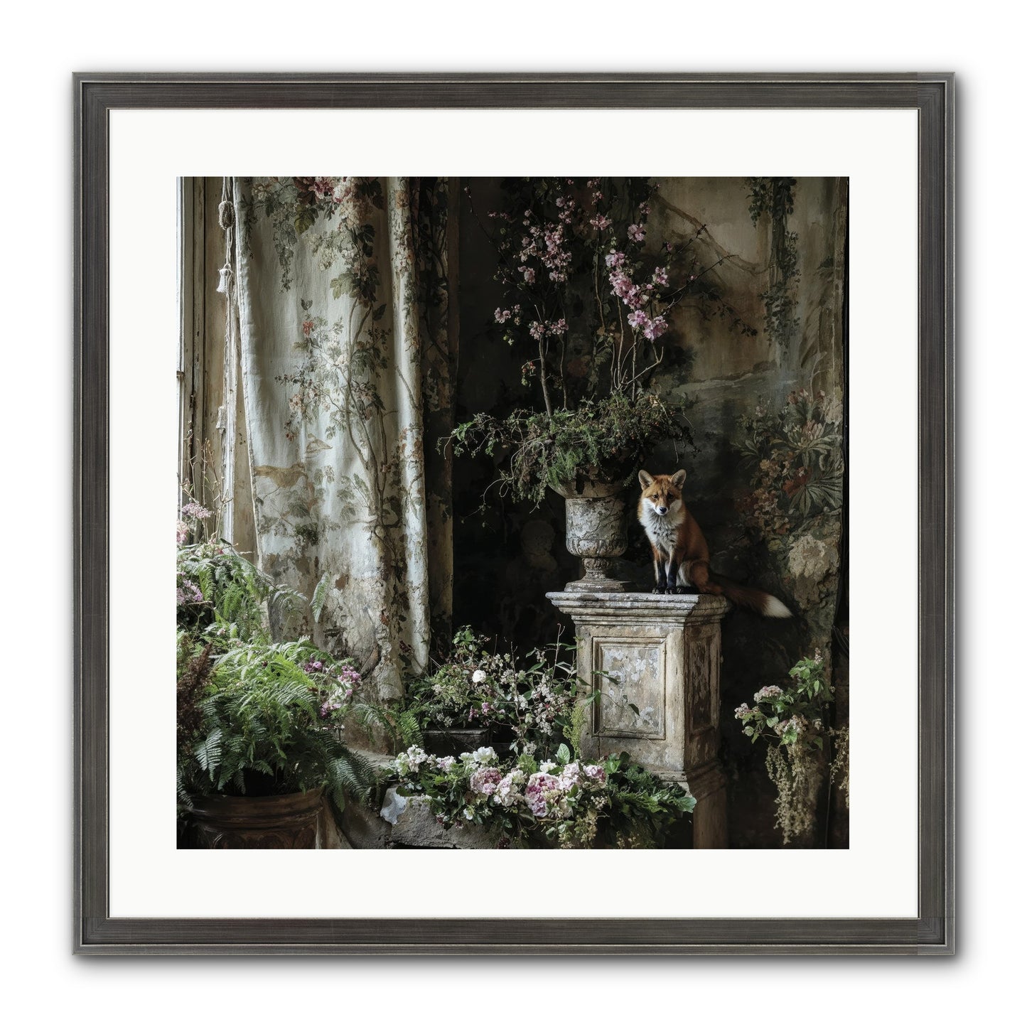 Peachleaf Sunday Framed Print - Slimwoods Black/Silver 20x20