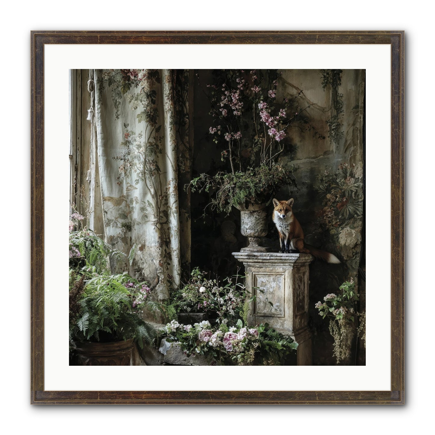 Peachleaf Sunday Framed Print - Slimwoods Black/Gold 24x24