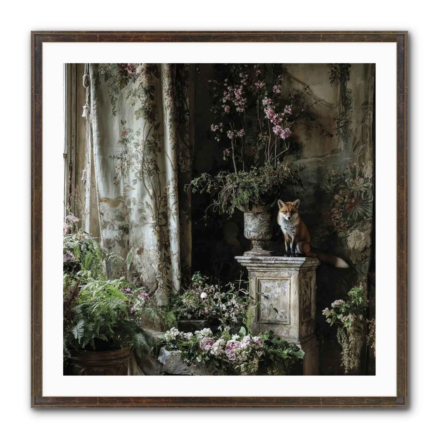 Peachleaf Sunday Framed Print - Slimwoods Black/Gold 30x30