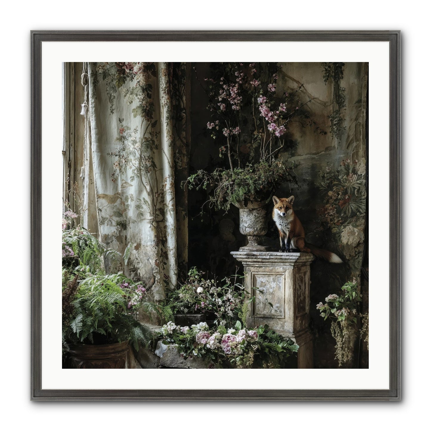 Peachleaf Sunday Framed Print - Slimwoods Black/Silver 30x30