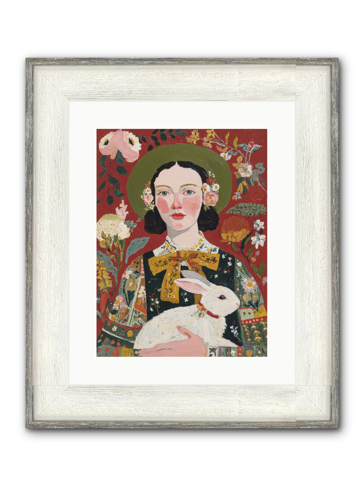 Pear Blossom Press Framed Print - Driftwood White 12x16