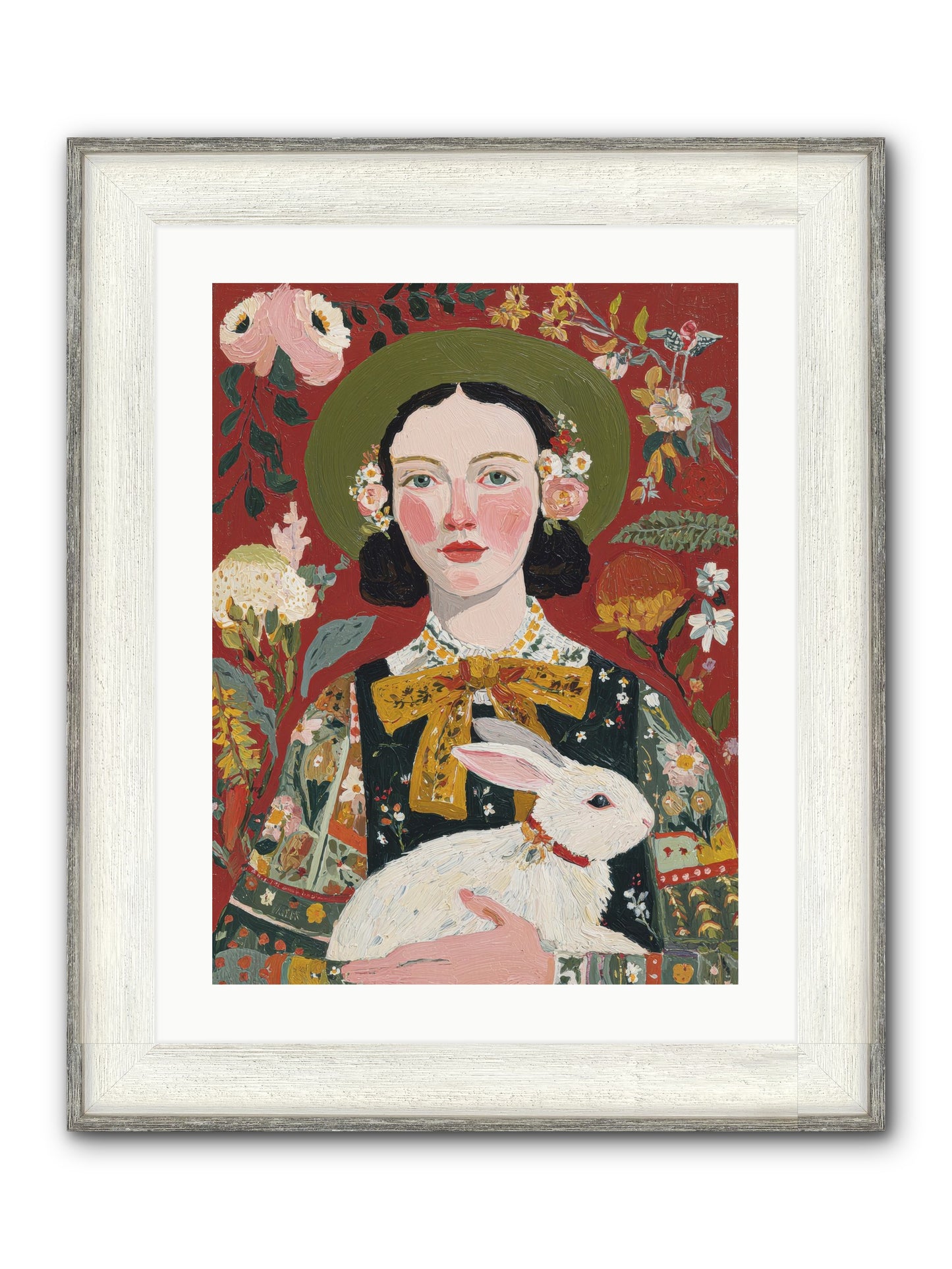 Pear Blossom Press Framed Print - Driftwood White 18x24