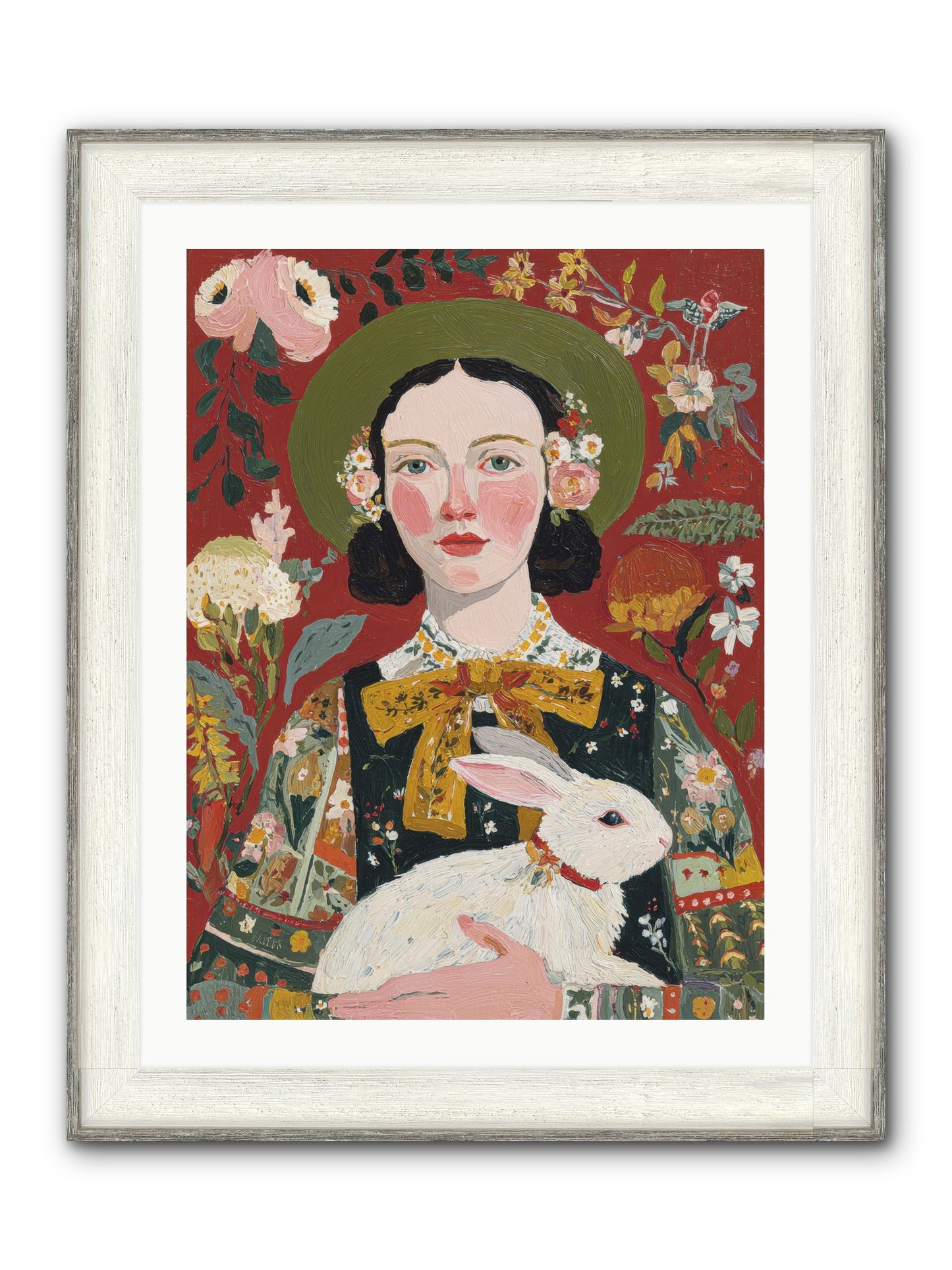 Pear Blossom Press Framed Print - Driftwood White 24x32