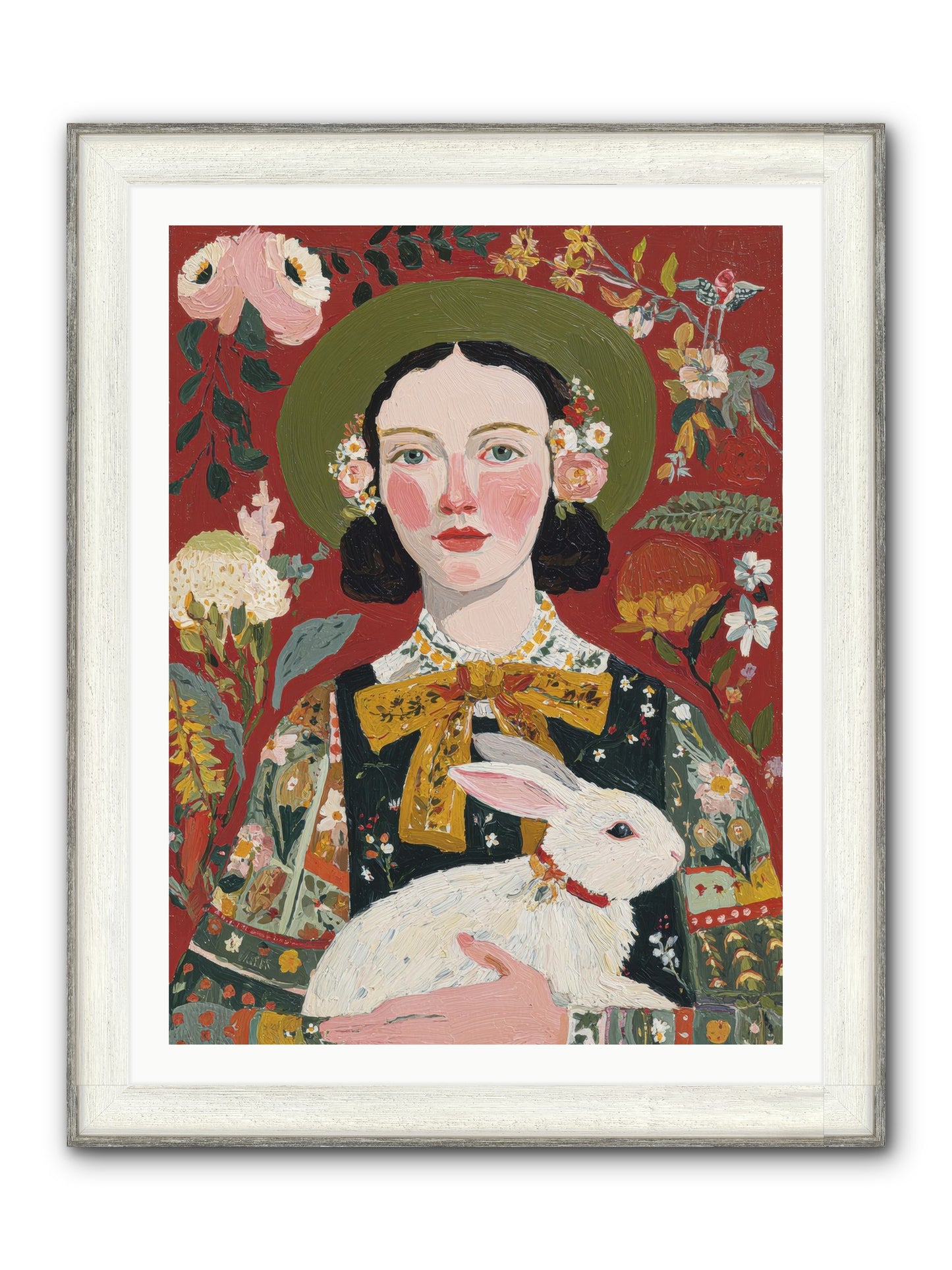 Pear Blossom Press Framed Print - Driftwood White 30x40