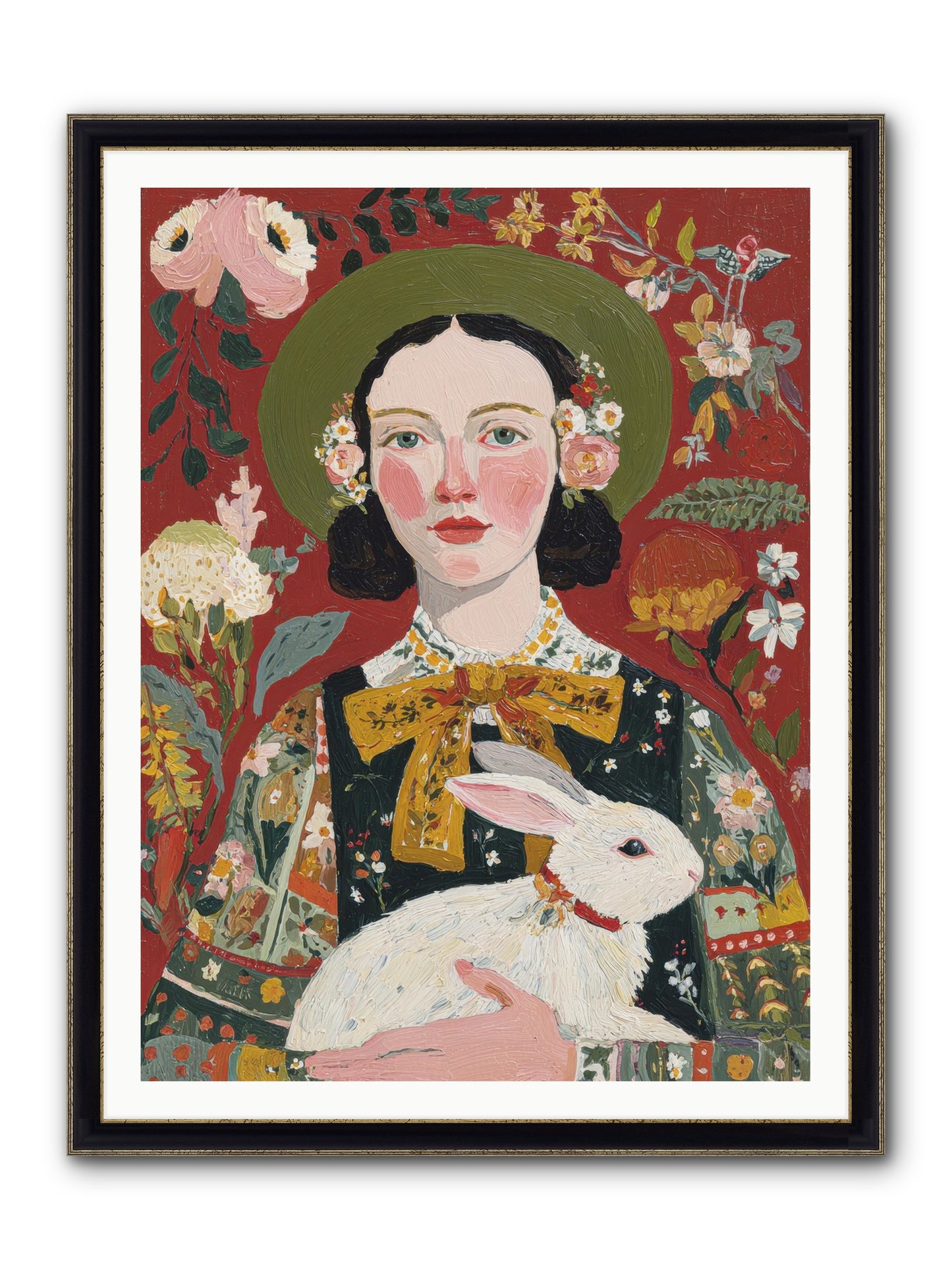 Pear Blossom Press Framed Print - Black & Gold 36x48