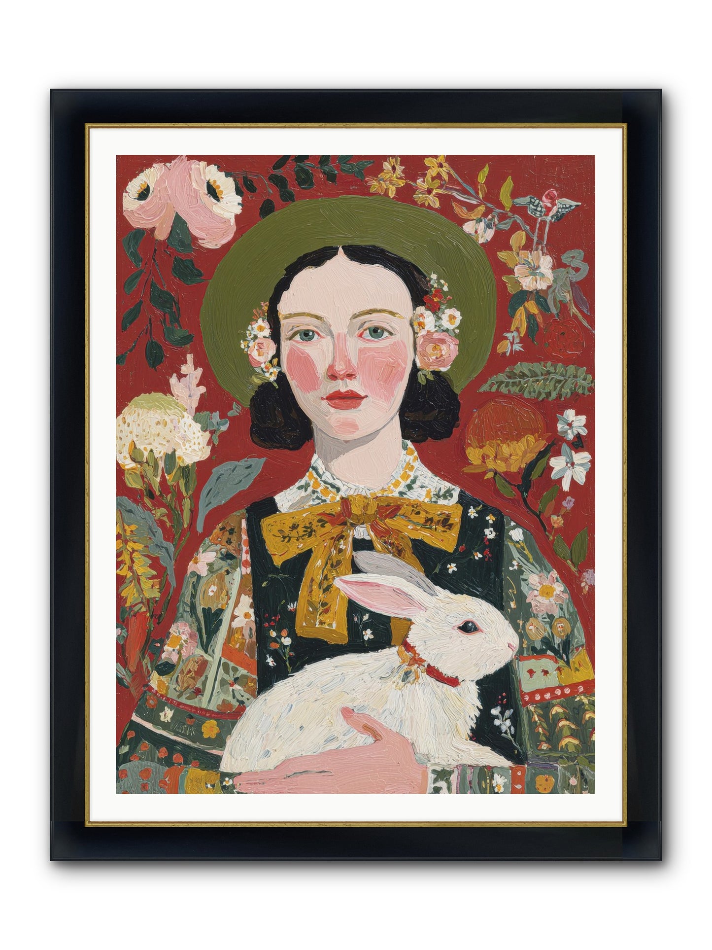 Pear Blossom Press Framed Print - Wide Black w/Gold 36x48