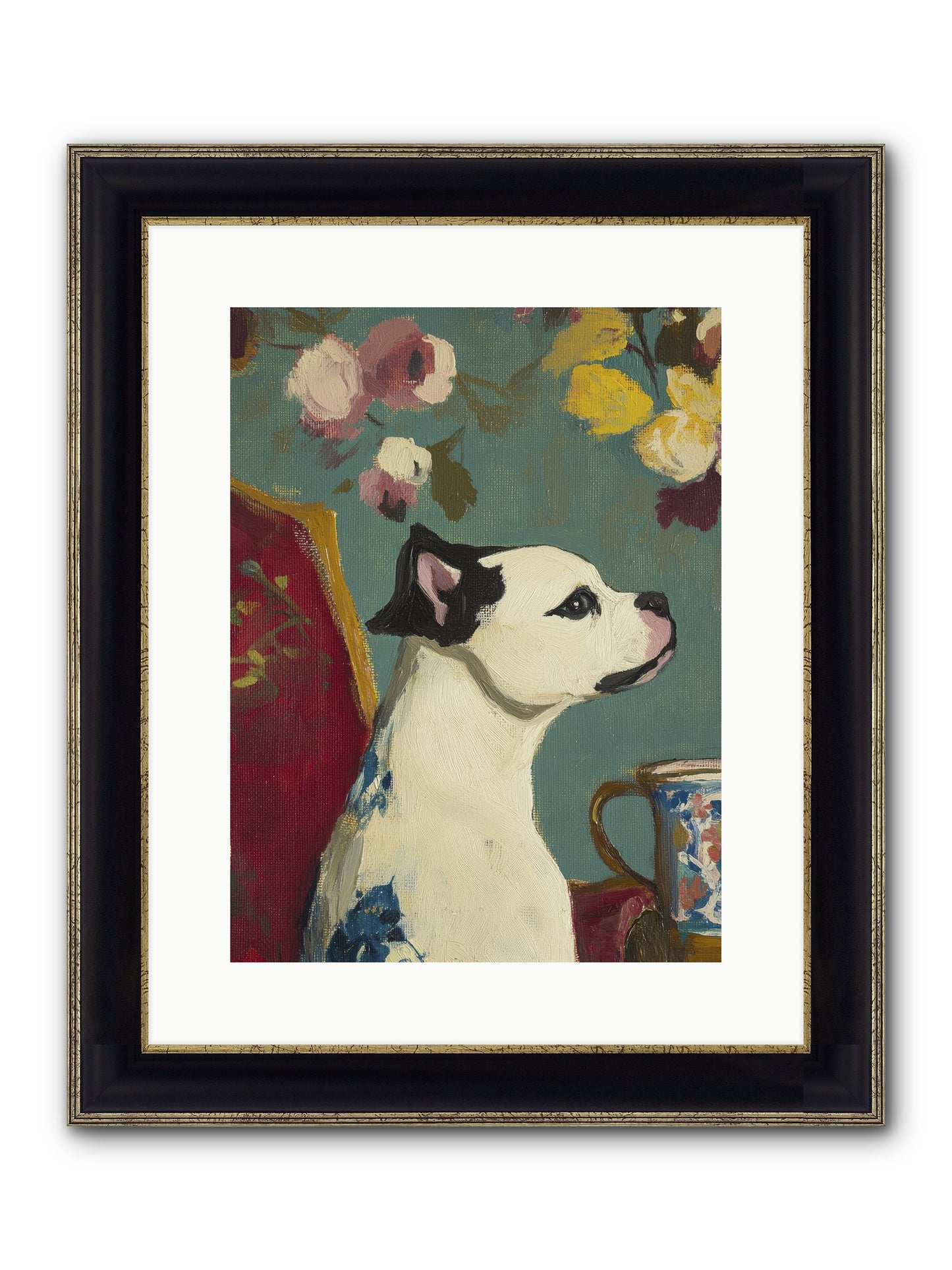 Pearl Framed Print - Black & Gold 12x16