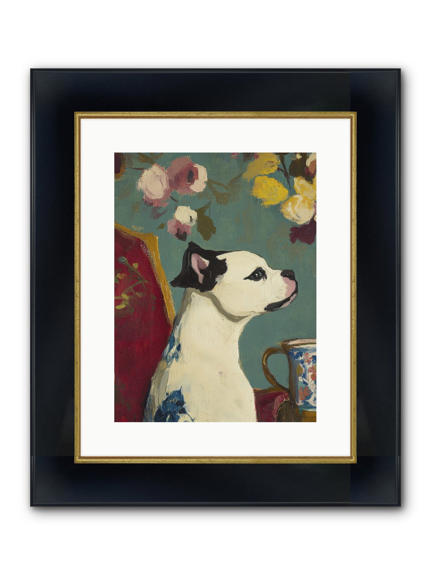 Pearl Framed Print - Wide Black w/Gold 12x16