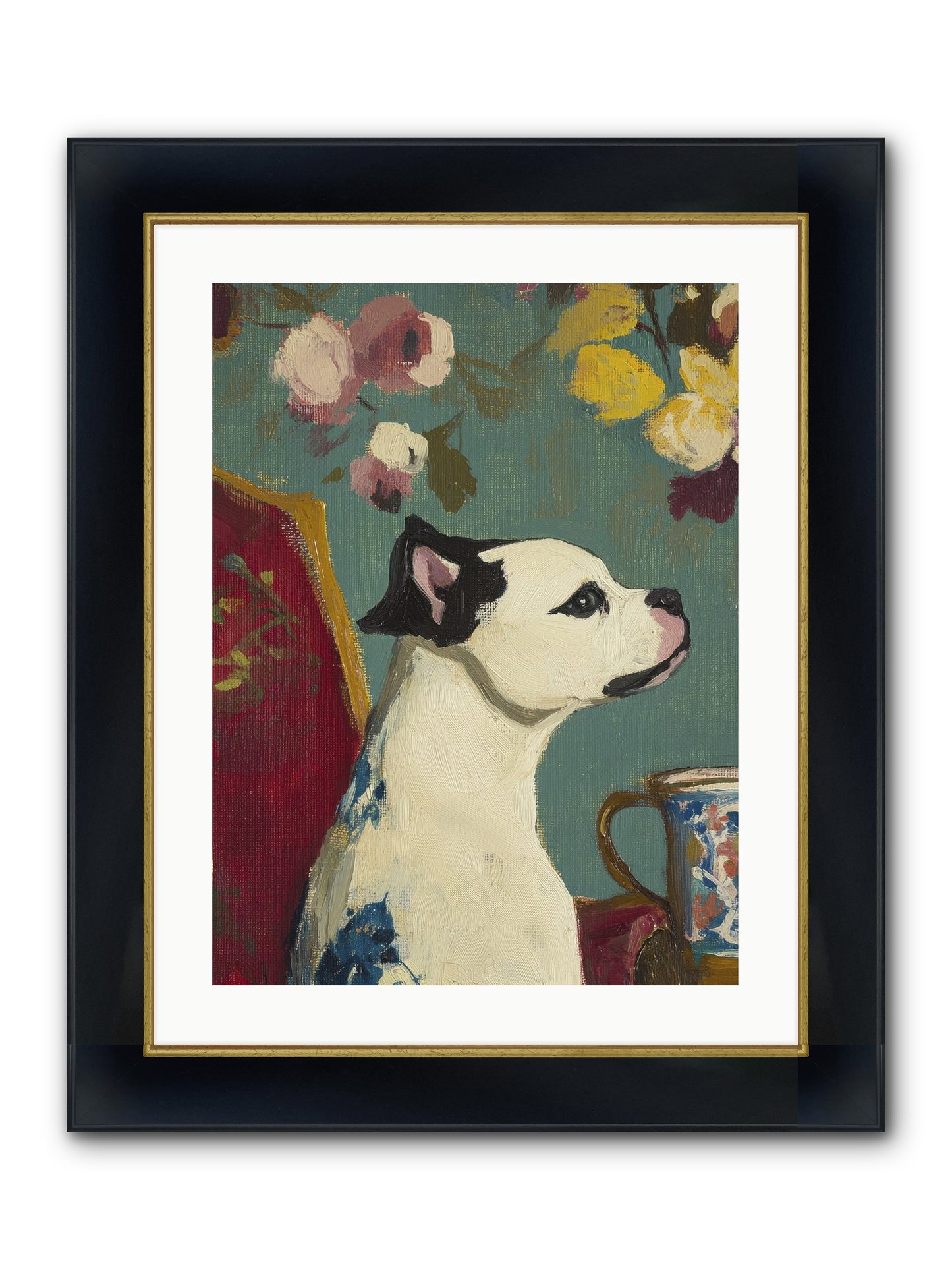 Pearl Framed Print - Wide Black w/Gold 18x24