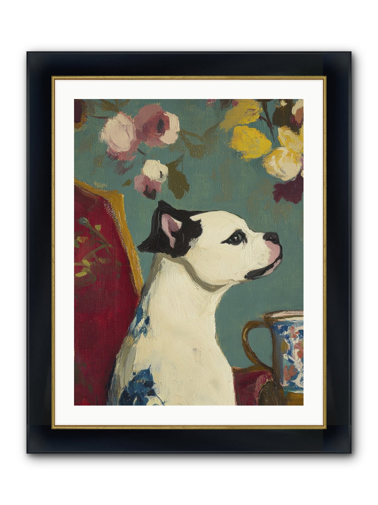 Pearl Framed Print - Wide Black w/Gold 24x32