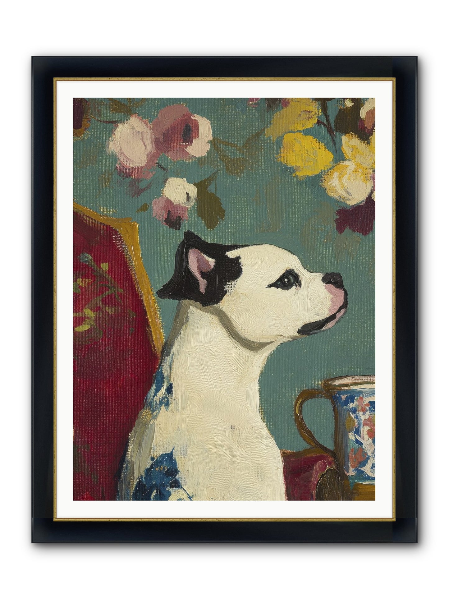 Pearl Framed Print - Wide Black w/Gold 36x48