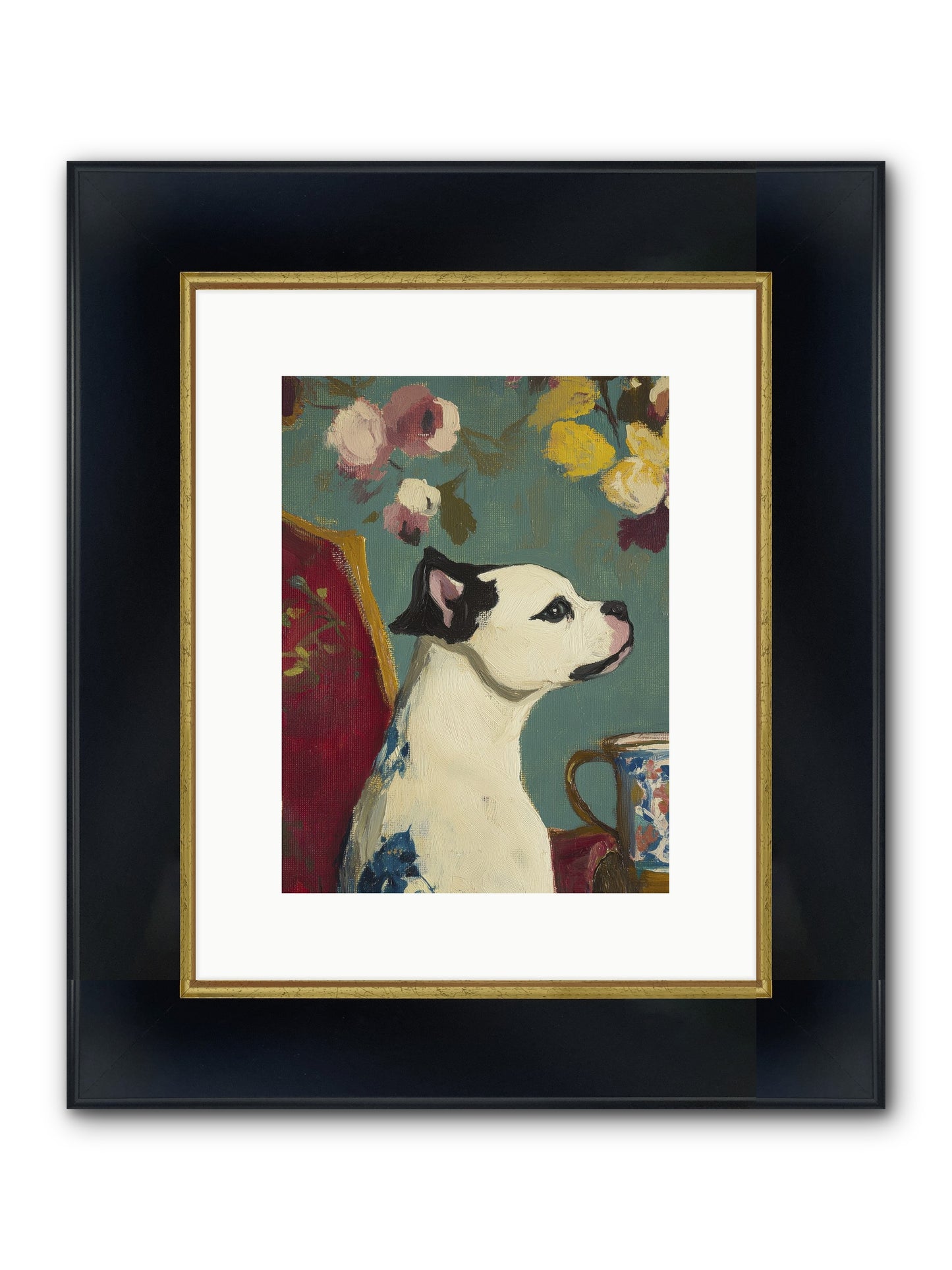 Pearl Framed Print - Wide Black w/Gold 9x12