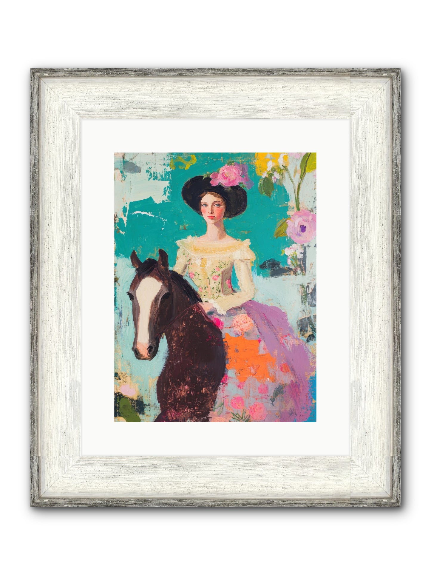 Pearl Dust Trail Framed Print - Driftwood White 12x16