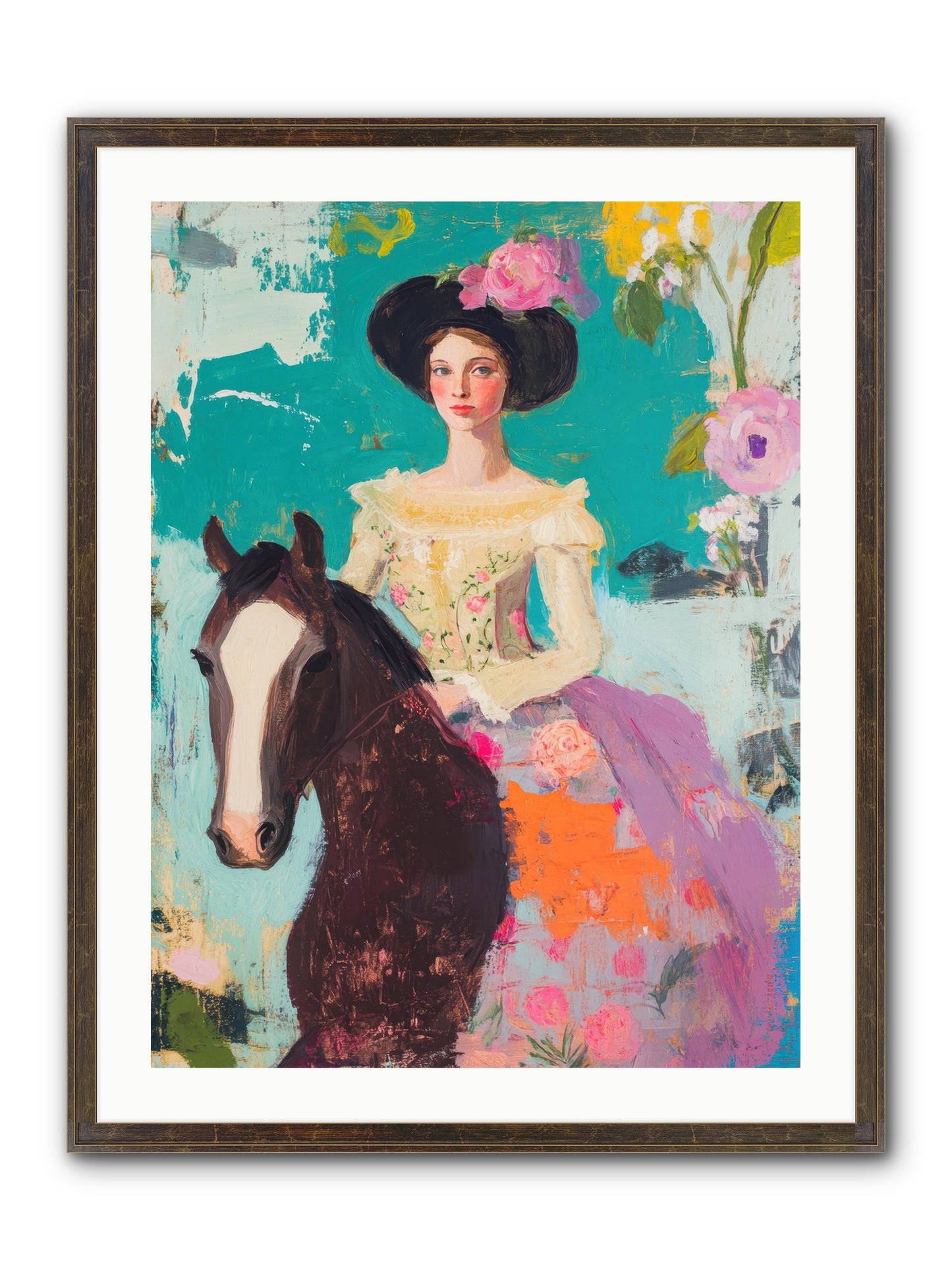 Pearl Dust Trail Framed Print - Slimwoods Black/Gold 24x32